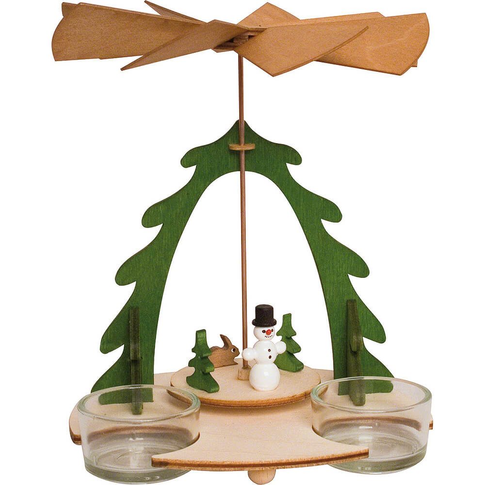 Kuhnert Weihnachtspyramide Bastelset 1-stöckige Pyramide mit Schneemann (18cm) von Drechslerei Ku