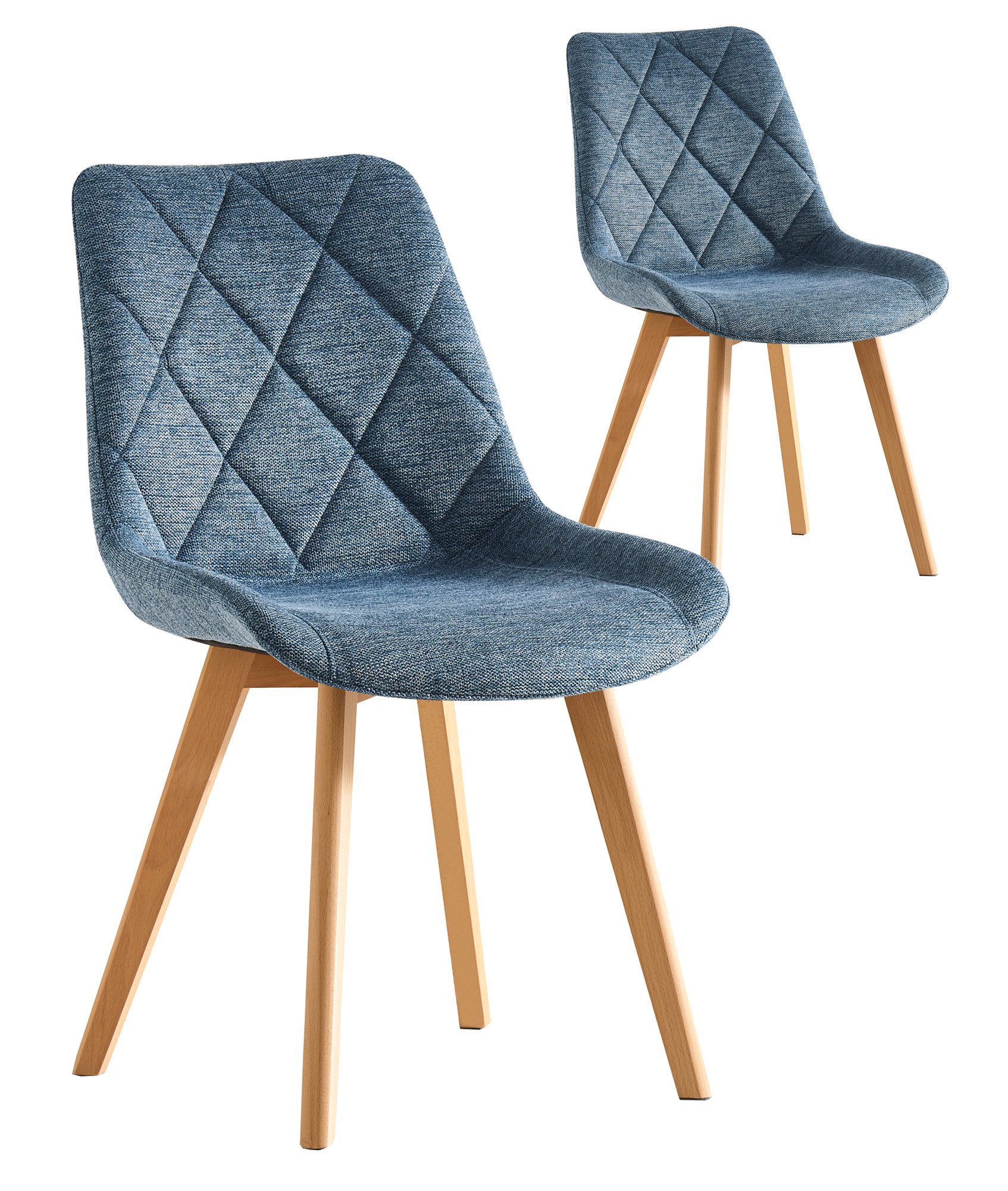 B&D home 4-Fußstuhl TANIA (Set, 2 St), gepolstert, Stuhlbeine aus Metall oder Massivholz wählbar