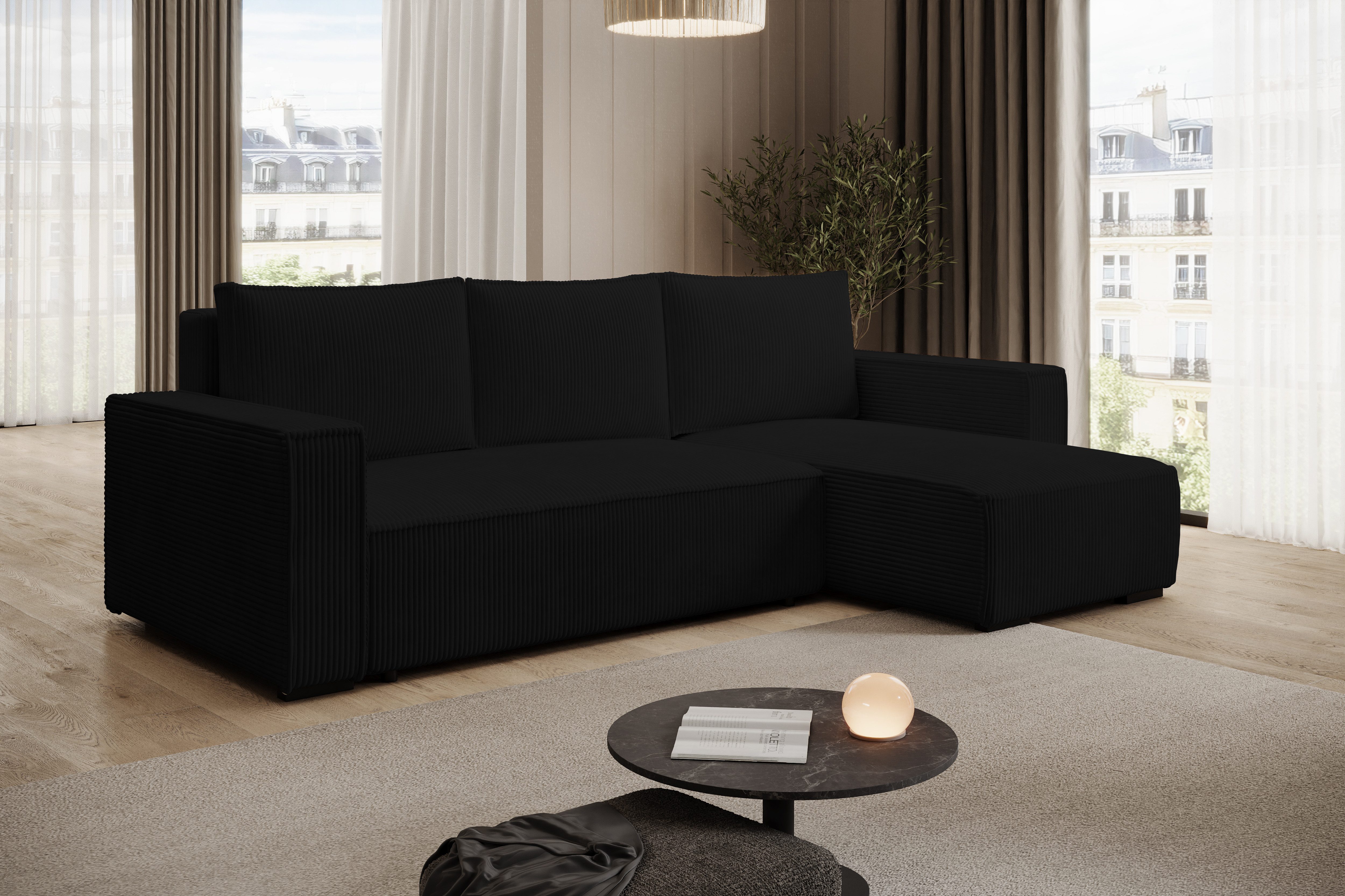 storez24 Ecksofa Letto, mit Bettkasten und Schlaffunktion, Cordstoff, L-For günstig online kaufen