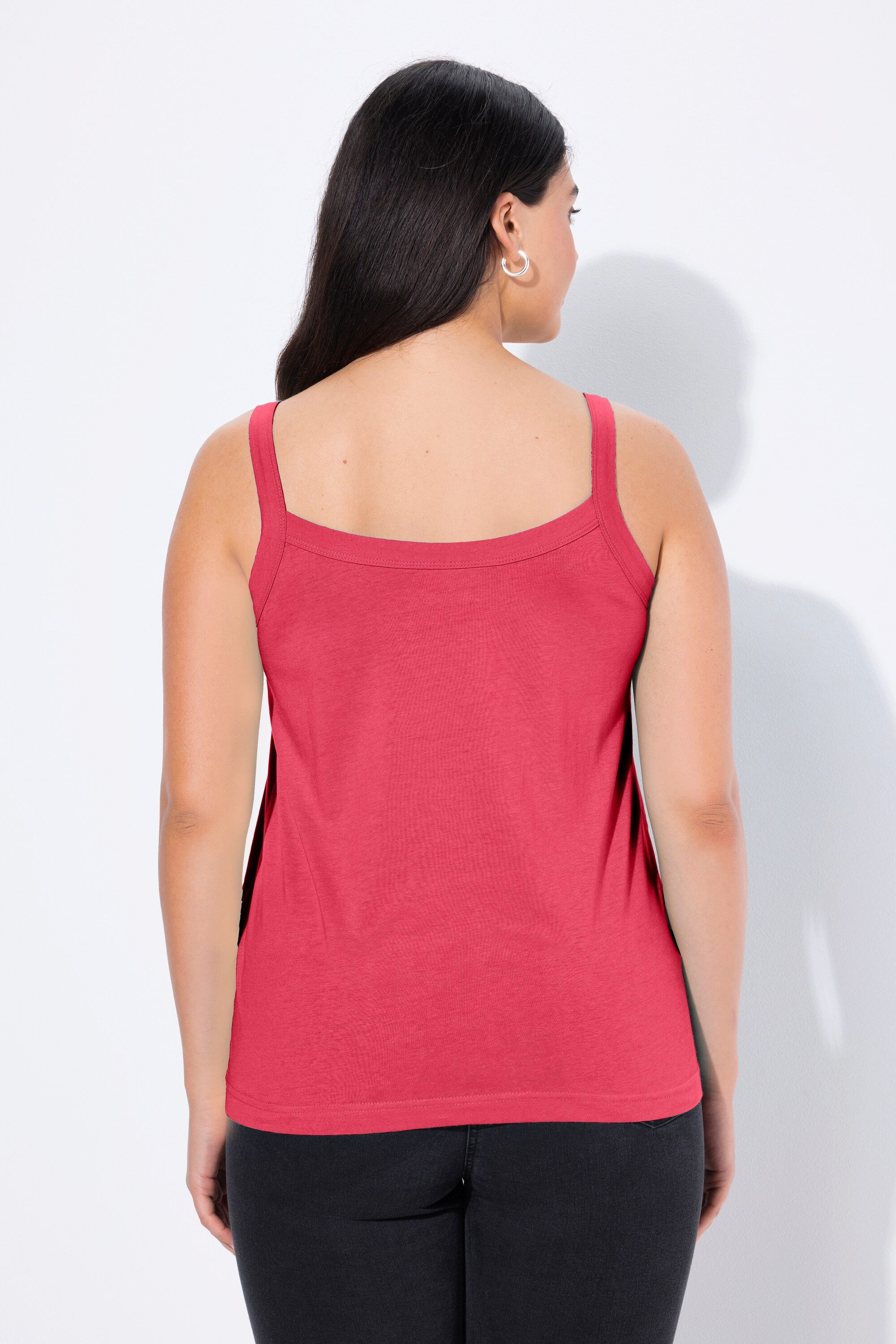 Ulla Popken Longtop Spaghettitop Rundhals Modalmix ärmellos Bestseller – Bild 3 von 4