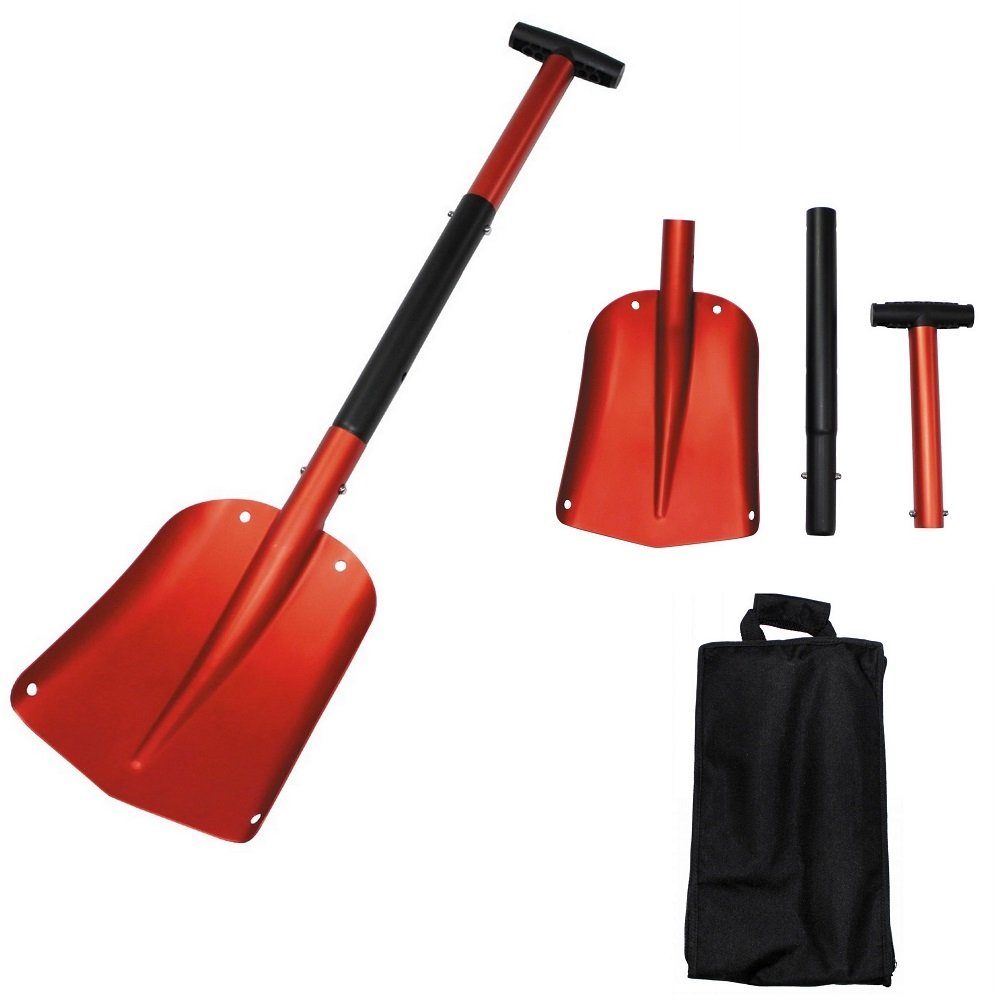 FoxOutdoor Schaufel Lawinenschaufel, "DELUXE", Aluminium, mit Tasche, (Packung), 3 Gesamtlängen von ca. 54, 65 und 82 cm