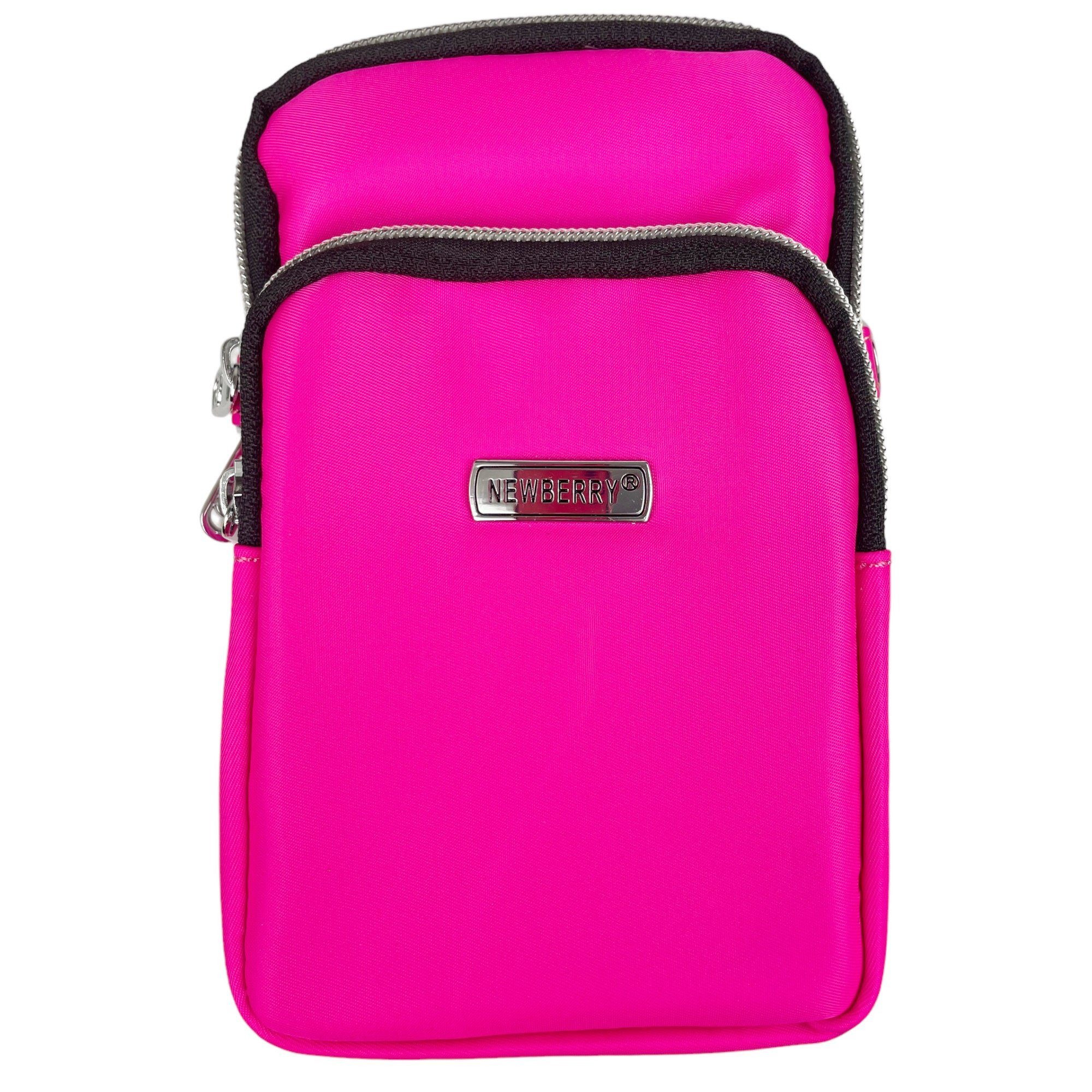 Taschen4life Handytasche kleine Damen & Herren Handy Umhängetasche 022-19, abnehmbares Trageband, Befestigungsschlaufe und Karabiner