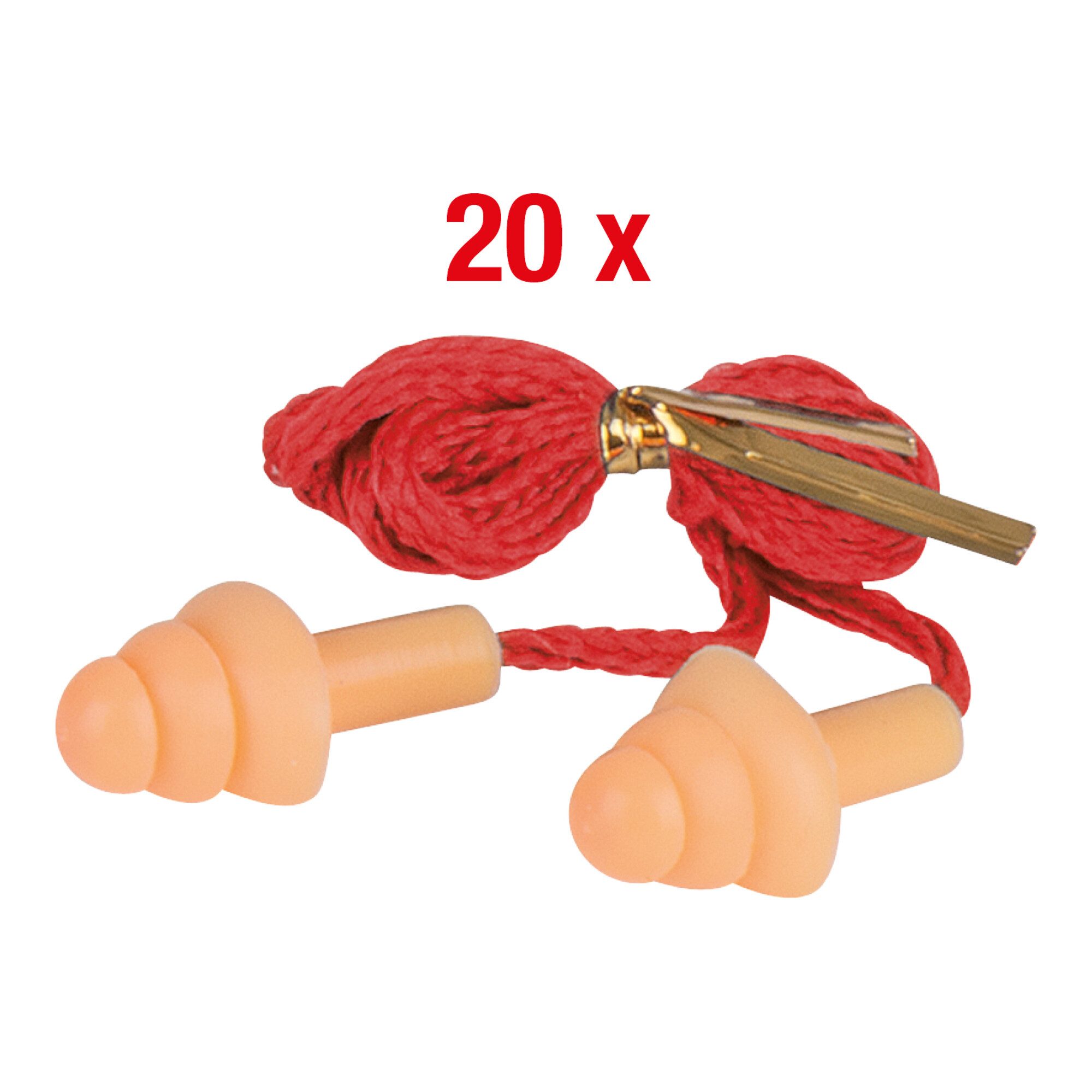Gehörschutzstöpsel KS Tools Ohrstöpsel PU, mit Schnur und Pilzkopf, 20 Paar 20 Stk