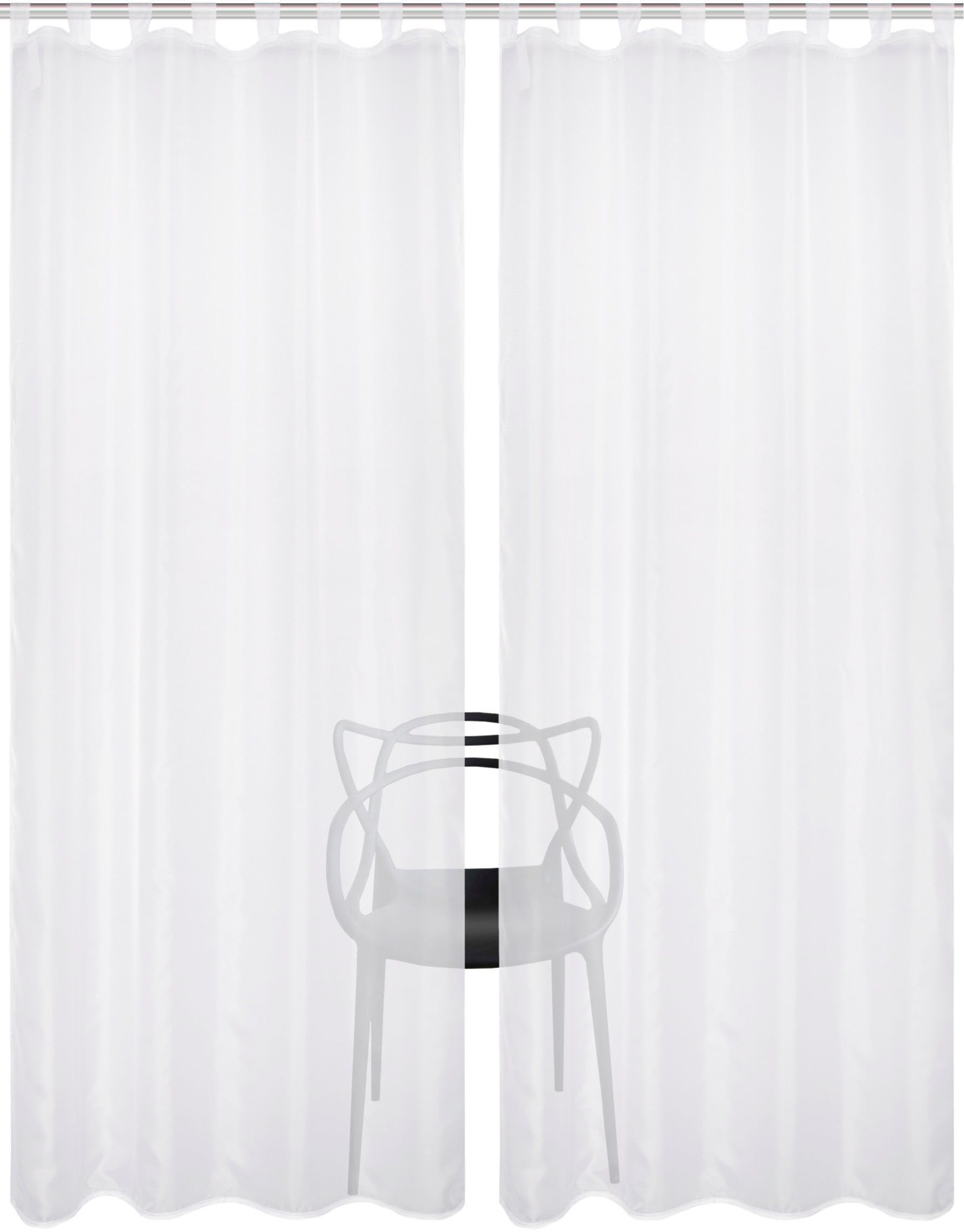 HOME WOHNIDEEN Vorhang NESSI 2er Pack (2 St), Schlaufen, transparent, Uni, günstig online kaufen