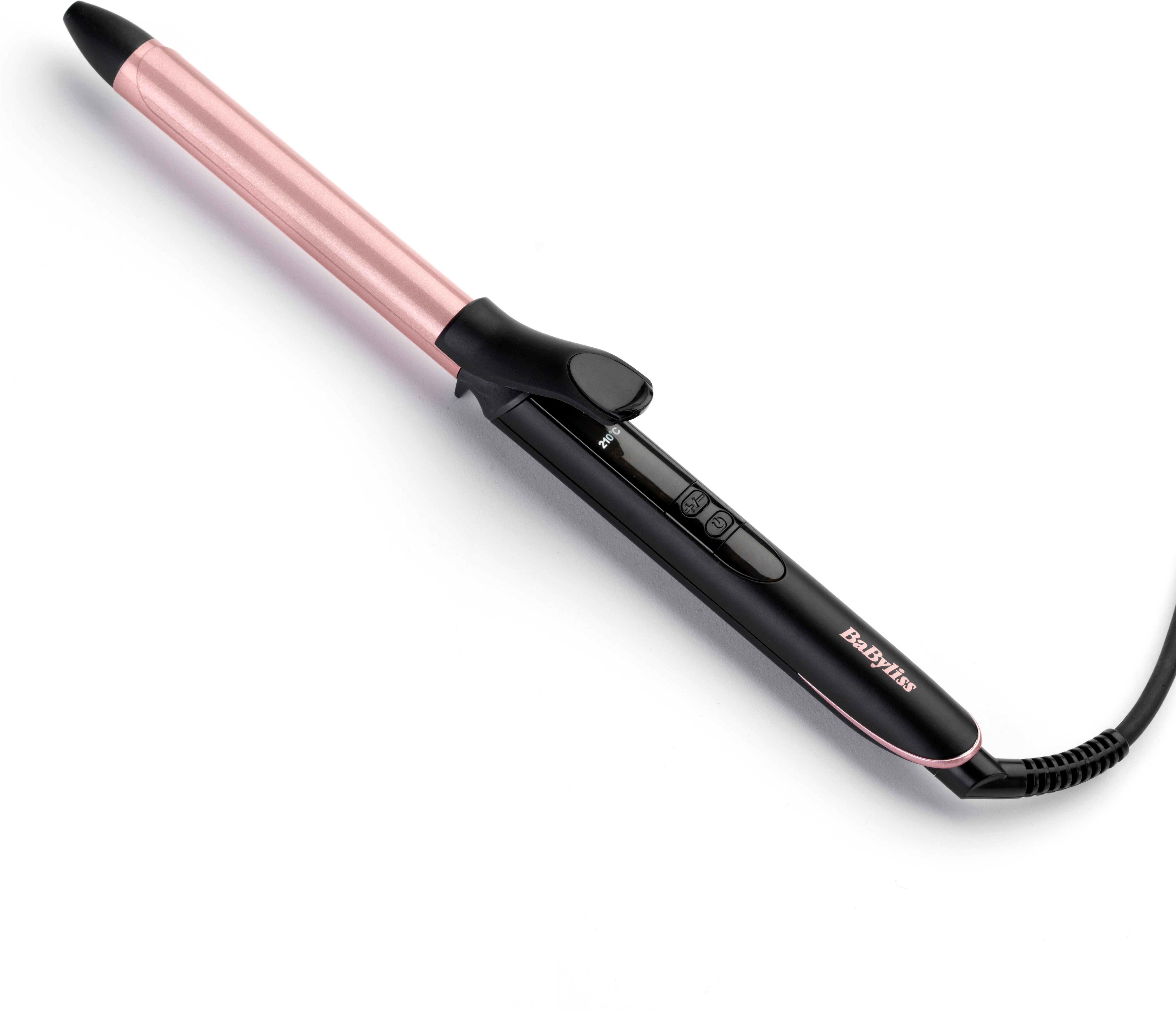 BaByliss Lockenstab BaByliss 19 mm Lockenstab für definierte Locken, mit Klammer, C450E, Quarz-Keramik-Beschichtung, 6 Temperaturstufen bis 210 °C