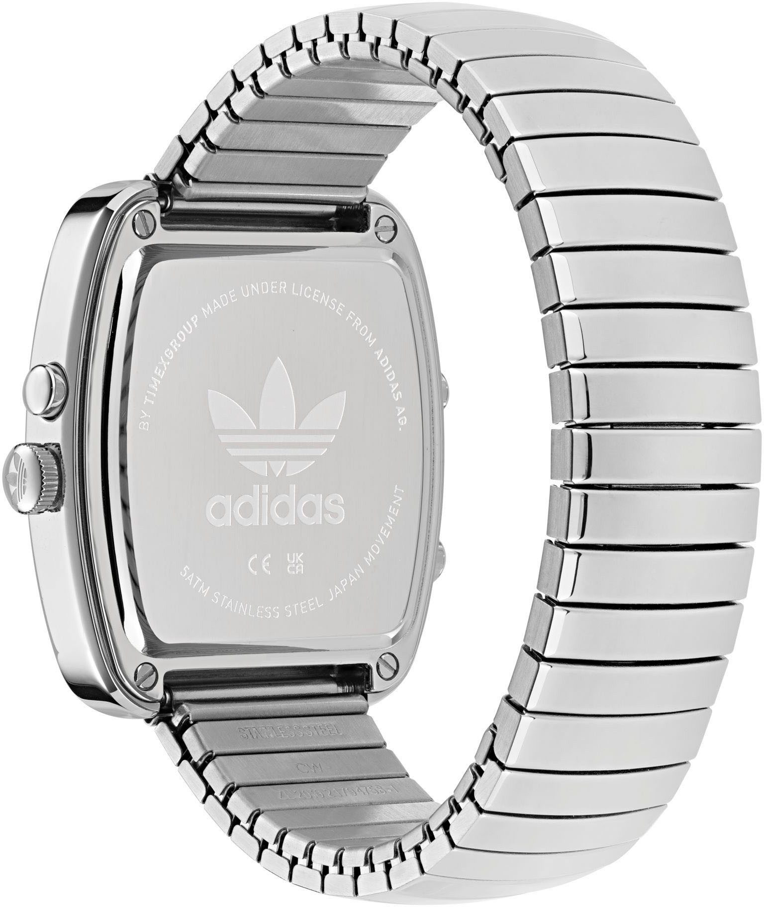 adidas Originals Chronograph RETRO WAVE THREE AOSY250132I, Armbanduhr, Herrenuhr, Damenuhr,Edelstahlarmband,Stoppfunktion,digital