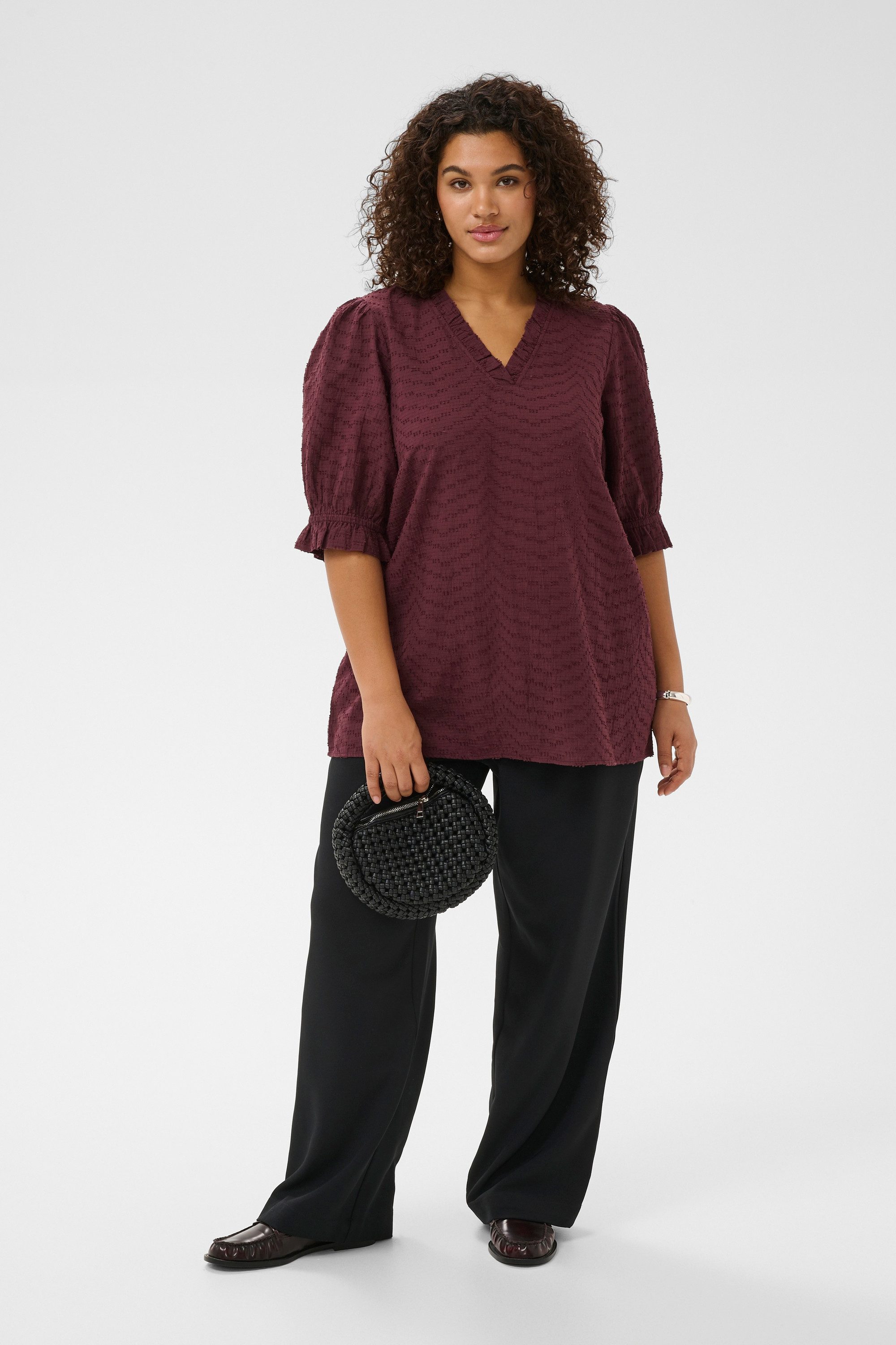 KAFFE Curve Kurzarmbluse Kurzarm-Bluse KCpenelopia Große Größen günstig online kaufen