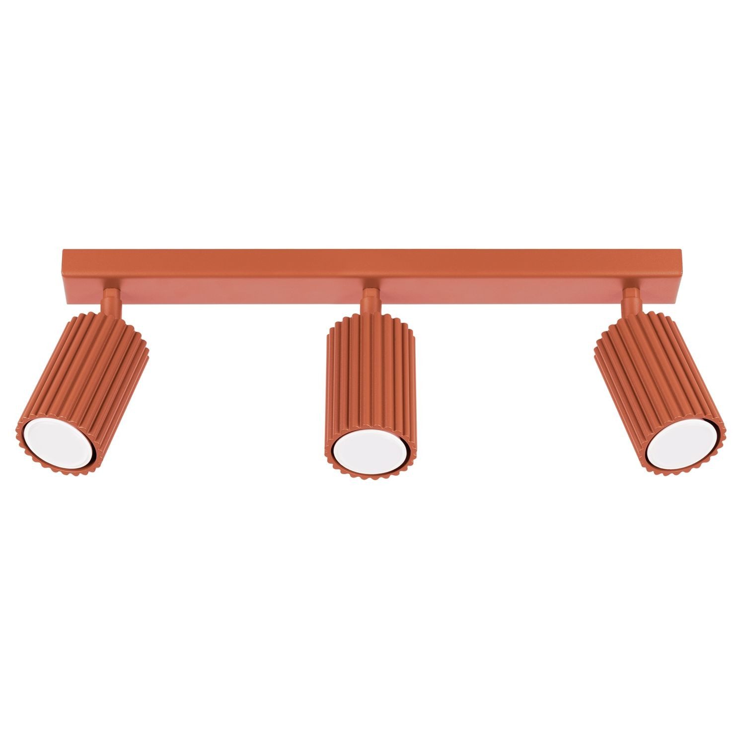Licht-Erlebnisse Deckenstrahler BERTA, ohne Leuchtmittel, Aluminium GU10 verstellbar Ockerrot 3-flammig länglich Modern