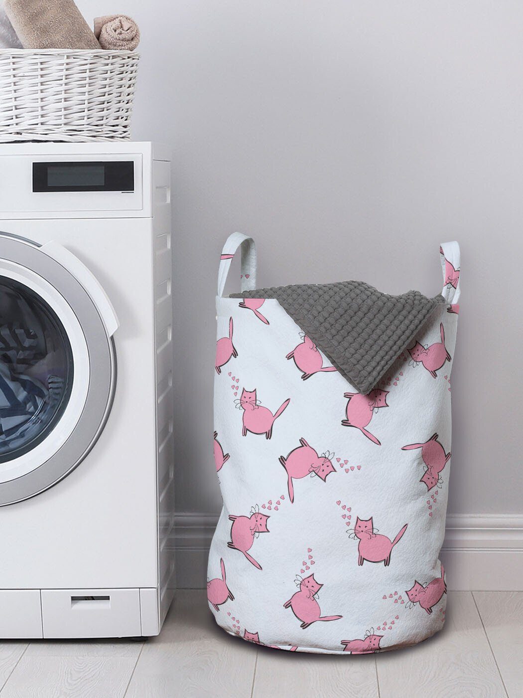 Griffen Romantische Wäschesäckchen Waschsalons, Wäschekorb Abakuhaus für Kätzchen rosa mit Kordelzugverschluss Katzenliebhaber