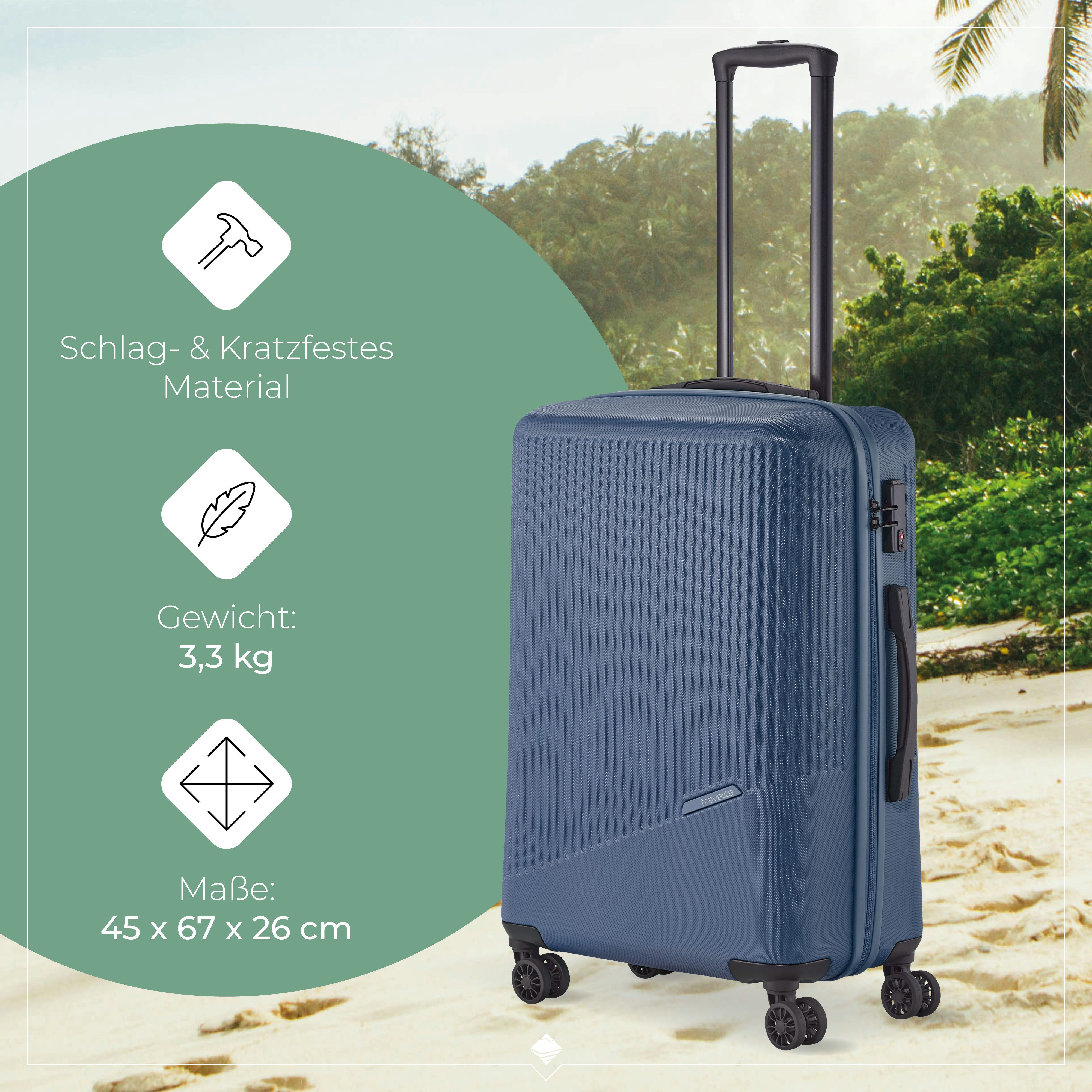 travelite Hartschalen-Trolley BALI Reisekoffer Hartschale, 4 Rollen, TSA-Schloss – robustes Reisegepäck