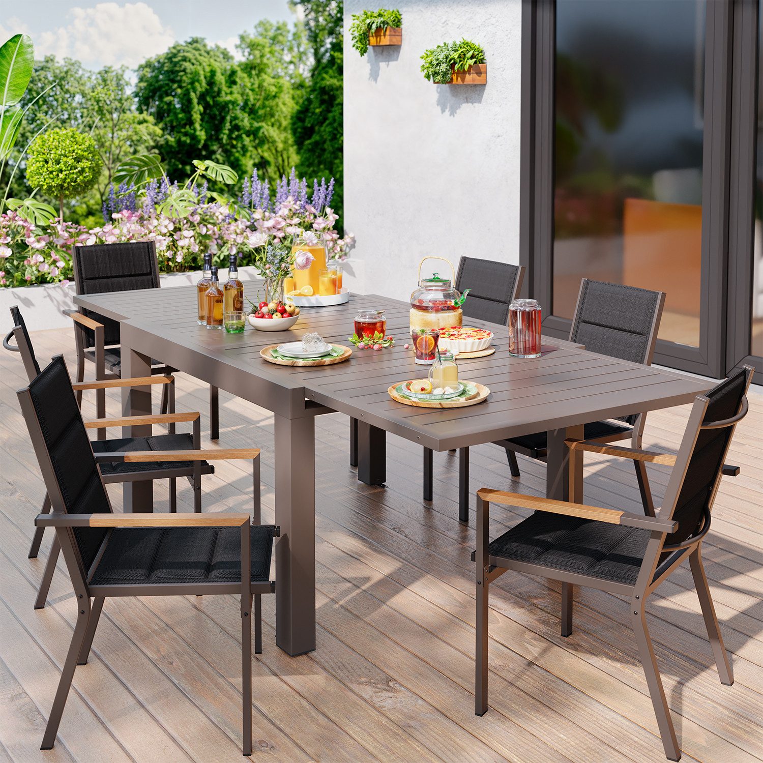 Furnicopia Gartenstuhl, Aluminium Stapelstühle 160 kg Tragkraft, Esszimmer günstig online kaufen