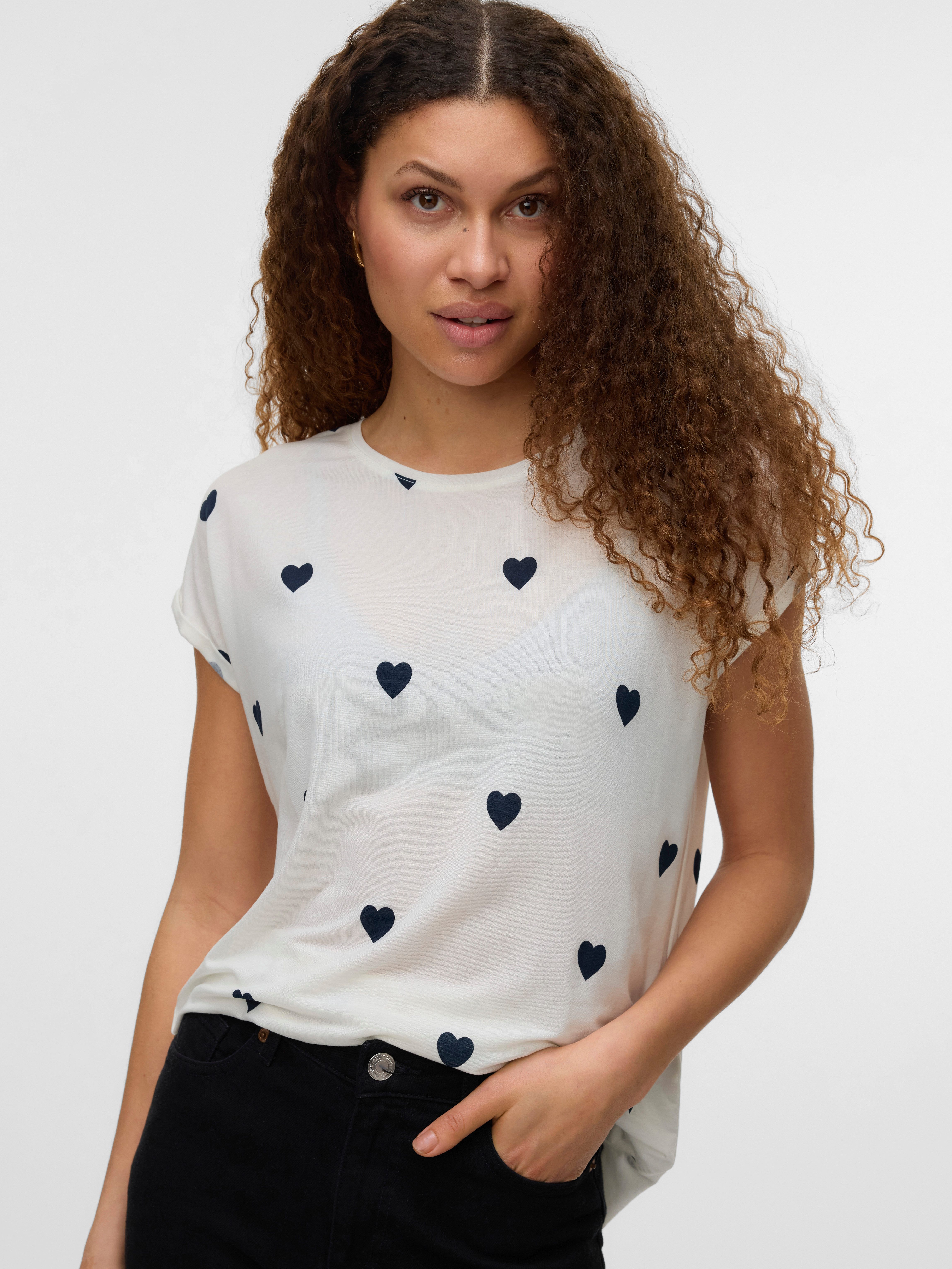 Vero Moda Kurzarmshirt VMAVA SS TOP MULTI AOP NOOS Materialmix, regular fit günstig online kaufen