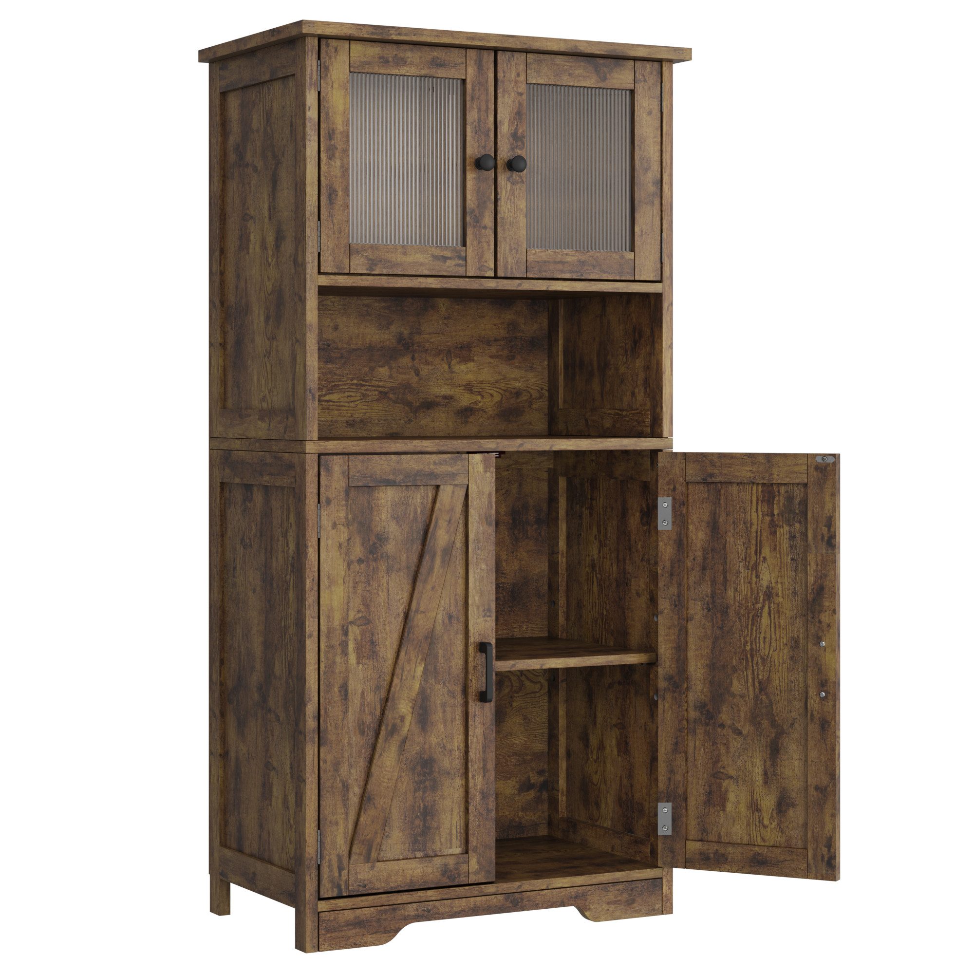 GarveeMore Hochschrank mit 4 Türen,Hochschrank Buffetschrank günstig online kaufen