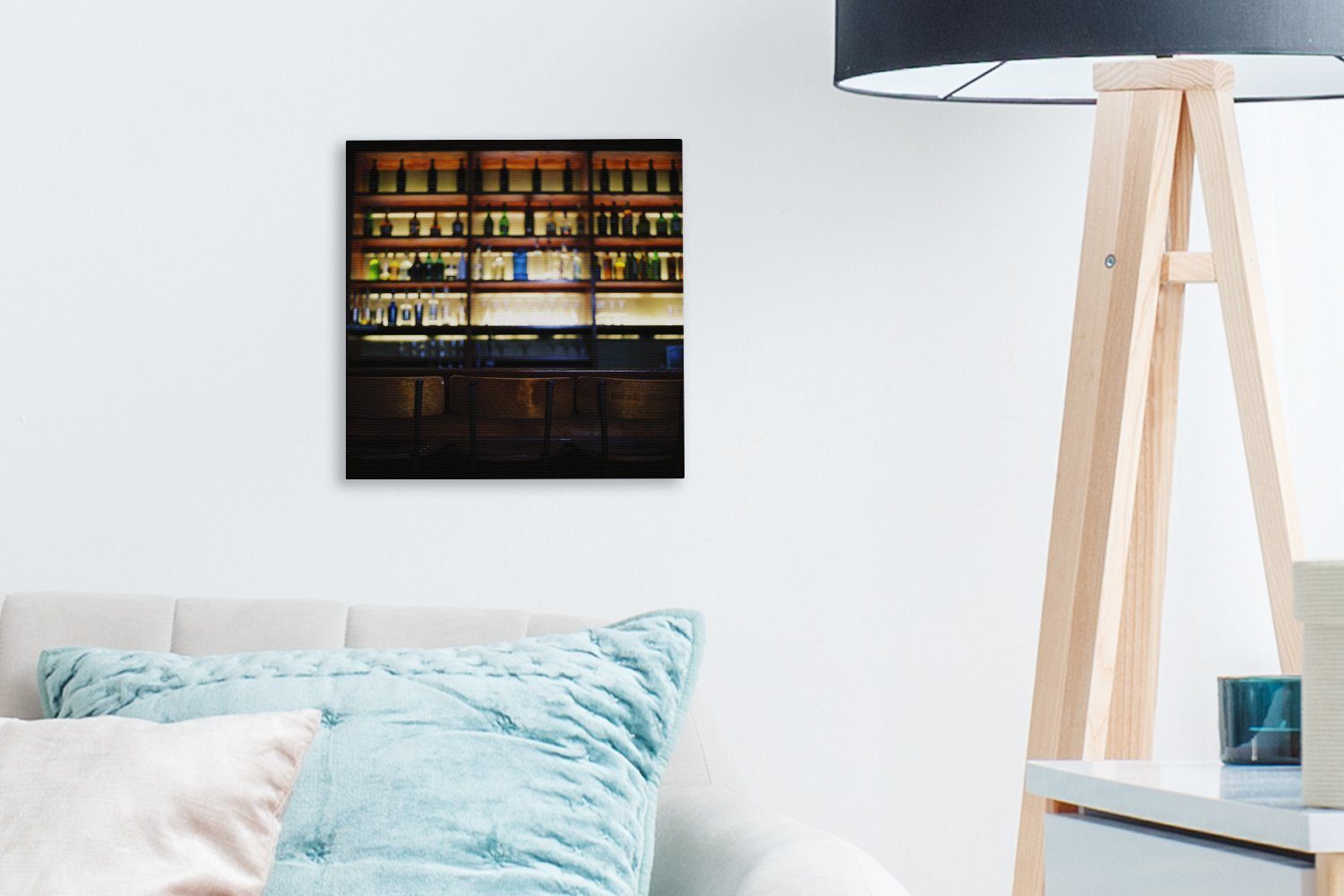 Schlafzimmer Getränke Bar, in der Leinwand St), Wohnzimmer (1 Regalen hinter Bilder OneMillionCanvasses® Leinwandbild für den