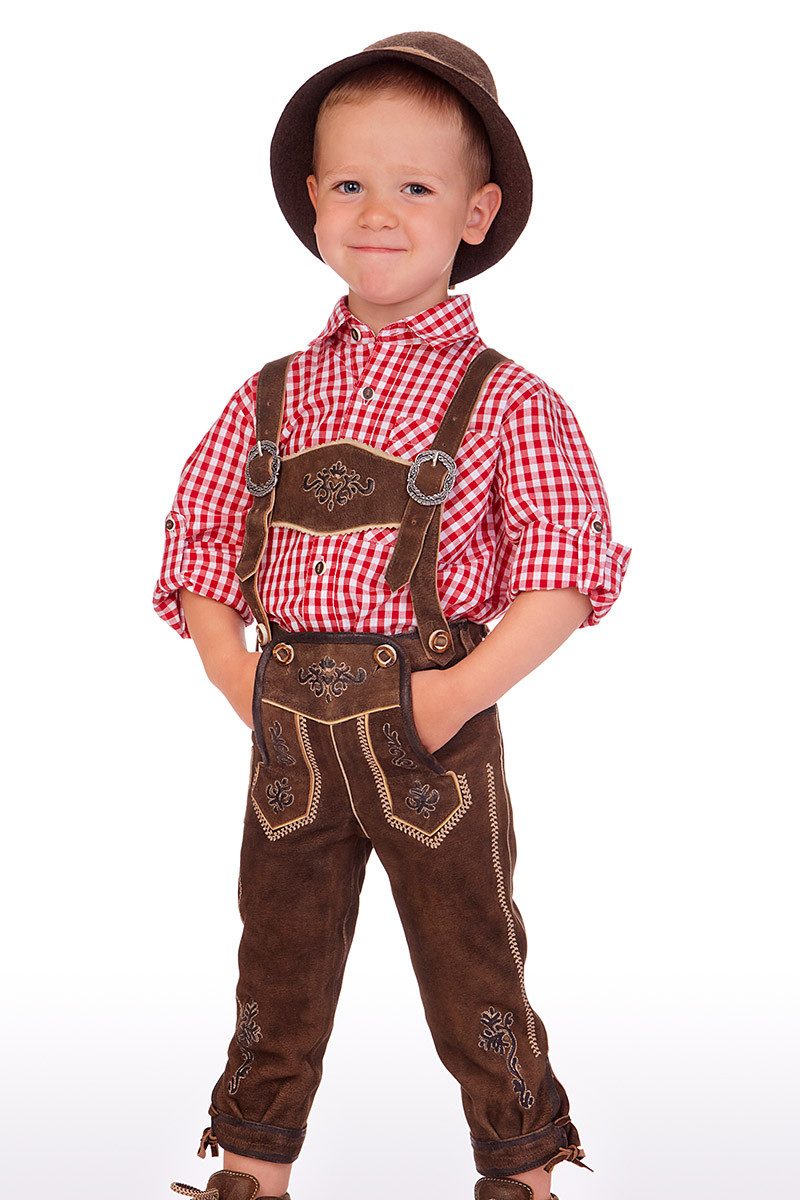 Isar-Trachten Lederhose Lederhose Kinder - LUKA - marone