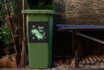 MuchoWow Wandsticker Zitate - Sterne - 'Hallo Dino' - Sprichwörter - Mädchen - Junge - (1 St), Mülleimer-aufkleber, Mülltonne, Sticker, Container, Abfalbehälter
