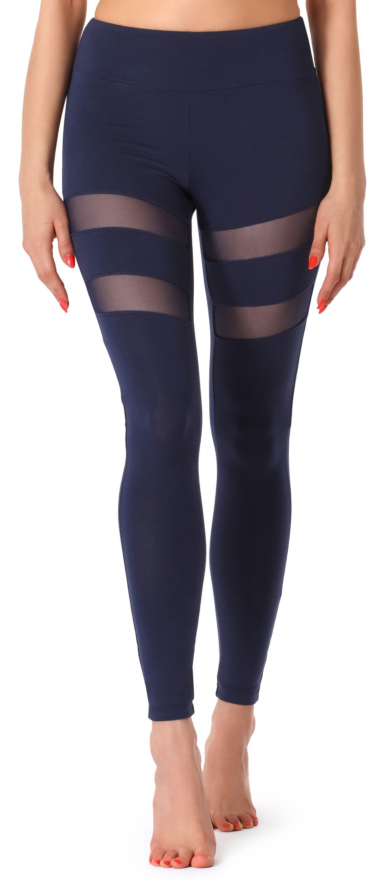 Leggings Damen Lange Leggings Fitnesshose aus Viskose MS10-232