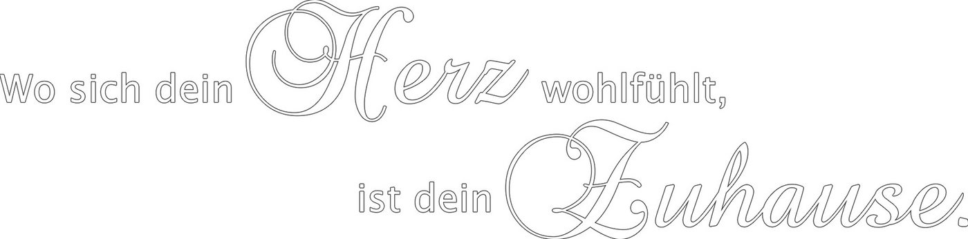 OTTO home Wandspruch Wo sich dein Herz wohlfühlt, ist dein Zuhause (1 St), Wandaufkleber, selbstklebend, rückstandslos abziehbar, Sticker, Spruch