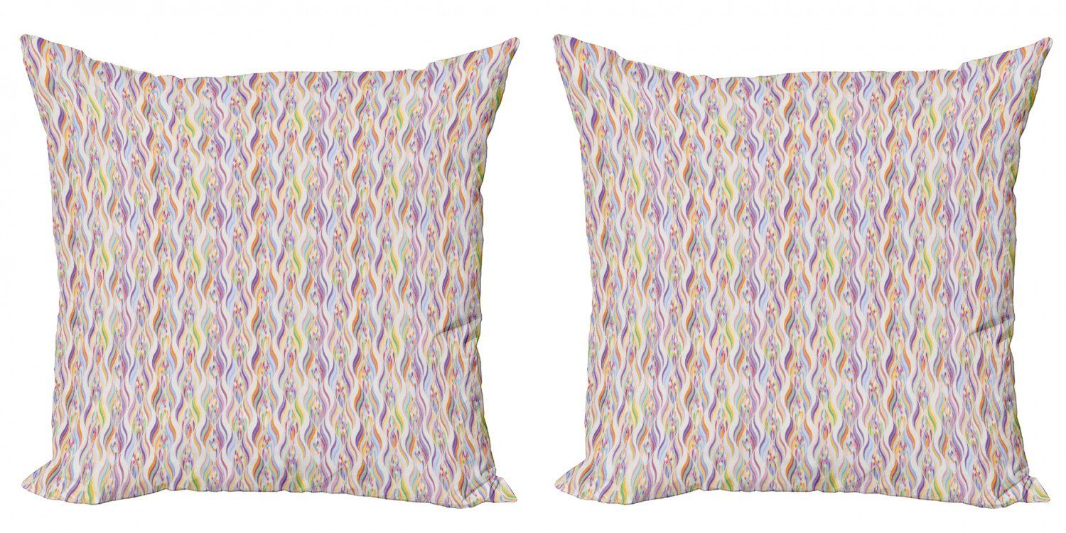 Kissenbezüge Modern Accent Doppelseitiger Digitaldruck, Abakuhaus (2 Stück), Abstrakt Regenbogen-Ton Illustration