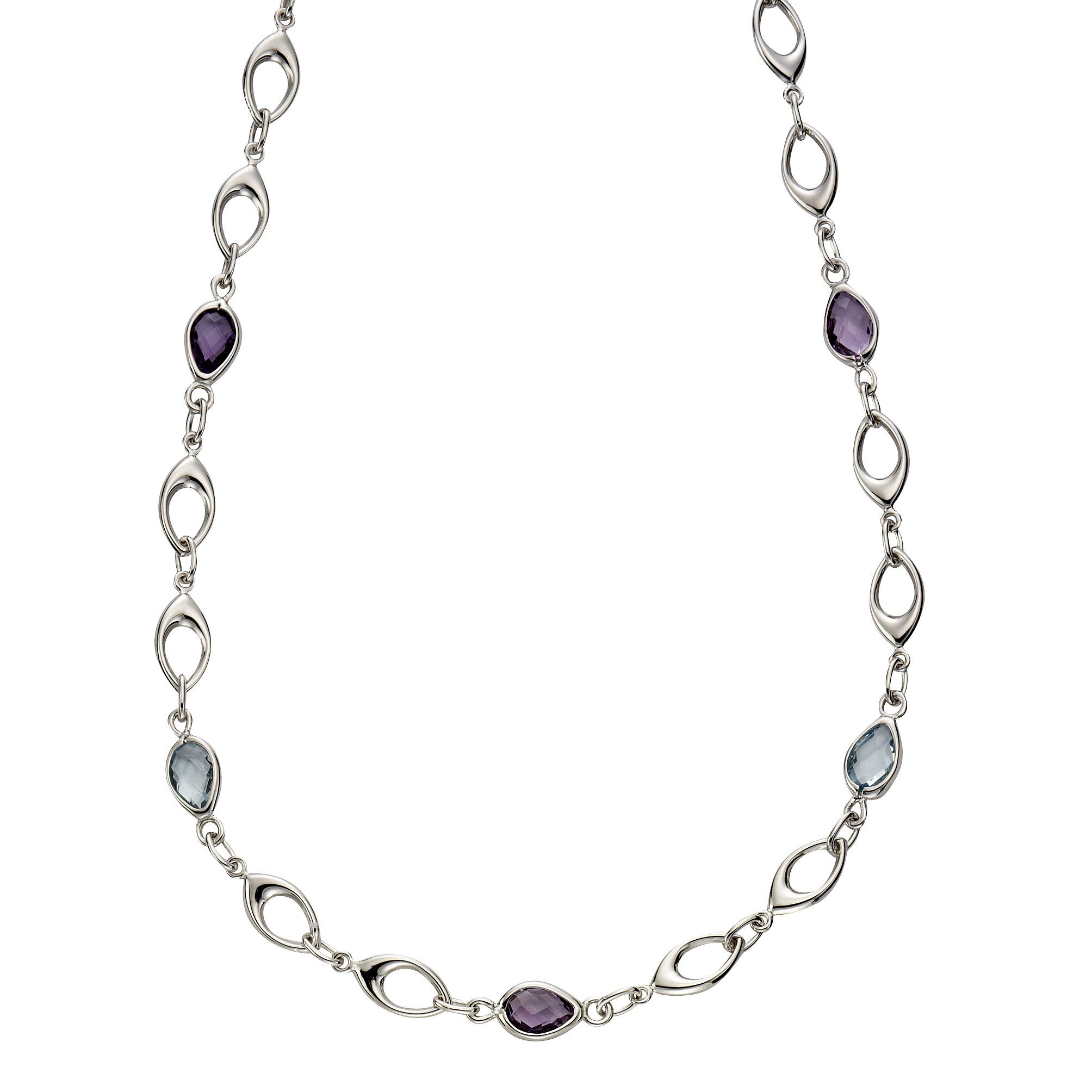 Collierkettchen Gold 375 Blautopas (beh) + Amethyst