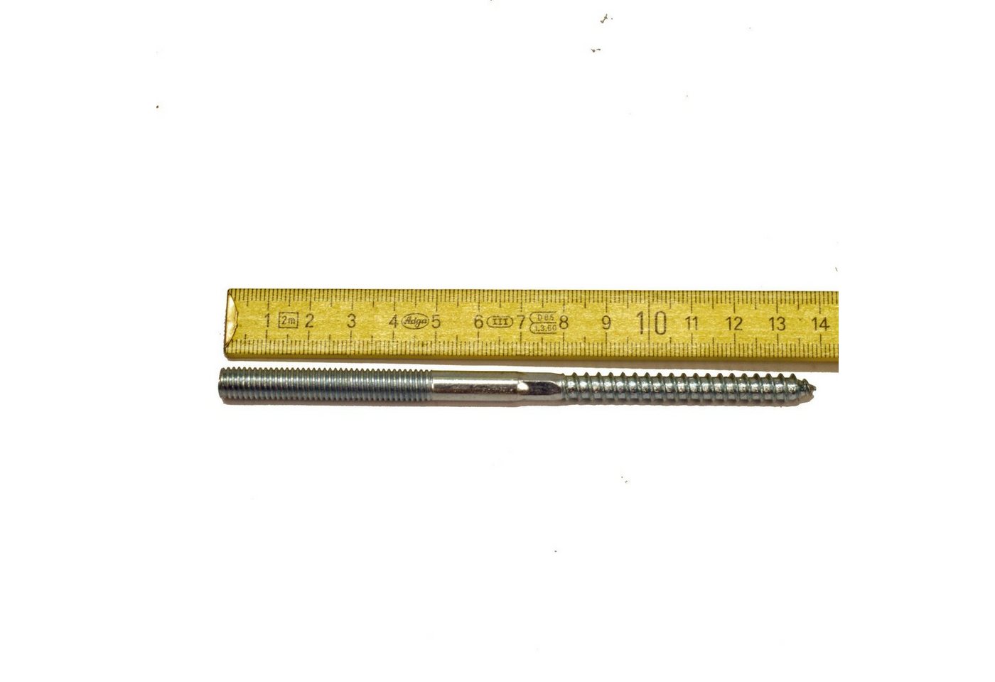Thumbnail - Symbionet Stockschraube Stahl Stockschraube M8 x 140 mm Doppel Gewinde Holzschraube verzinkt
