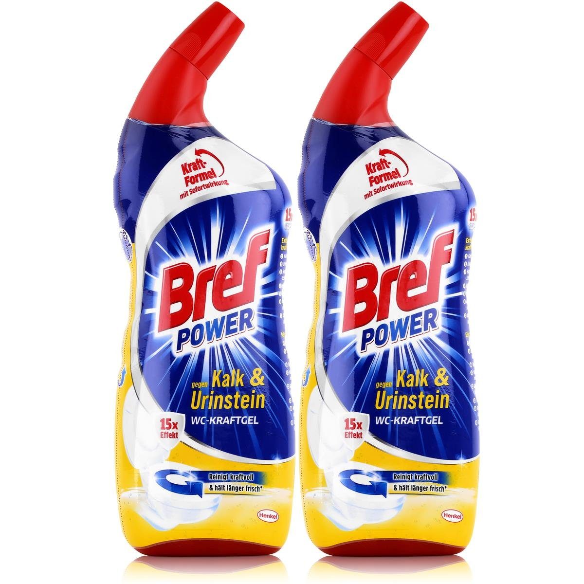 Bref Power WC-Kraftgel gegen Kalk & Urinstein 750ml (2er Pack) WC-Reiniger