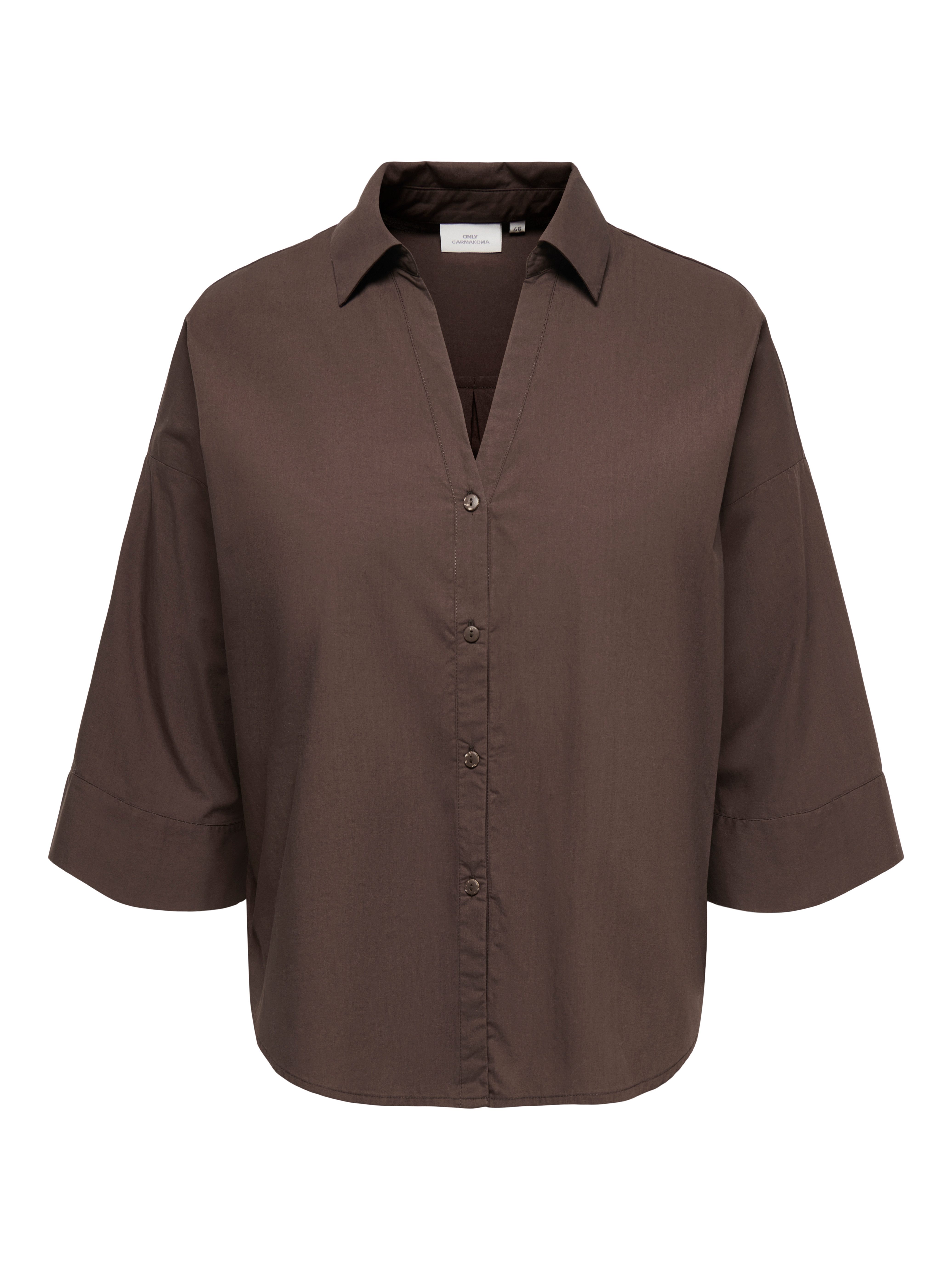 ONLY CARMAKOMA Hemdbluse CARSAJA KERI 3/4 SHIRT WVN NOOS Baumwolle, regular fit