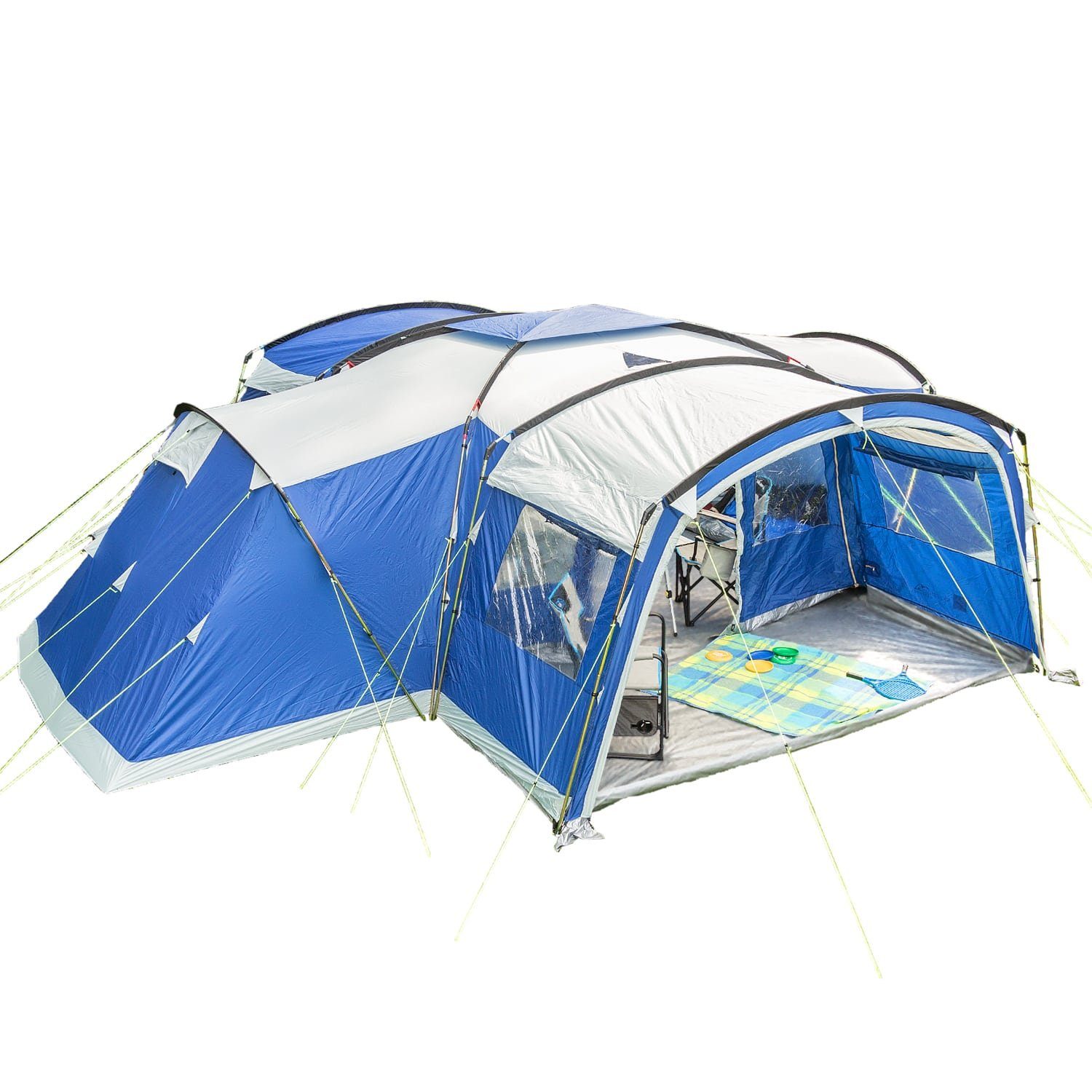 Skandika Tunnelzelt »Nimbus 12 Protect (blau)«, Campingzelt mit Sleeper  Technologie, 3 Schwarze Schlafkabinen, mit/ohne eingenähtem Zeltboden,  wasserdicht, 5000 mm Wassersäule, 2,15m Stehhöhe online kaufen | OTTO