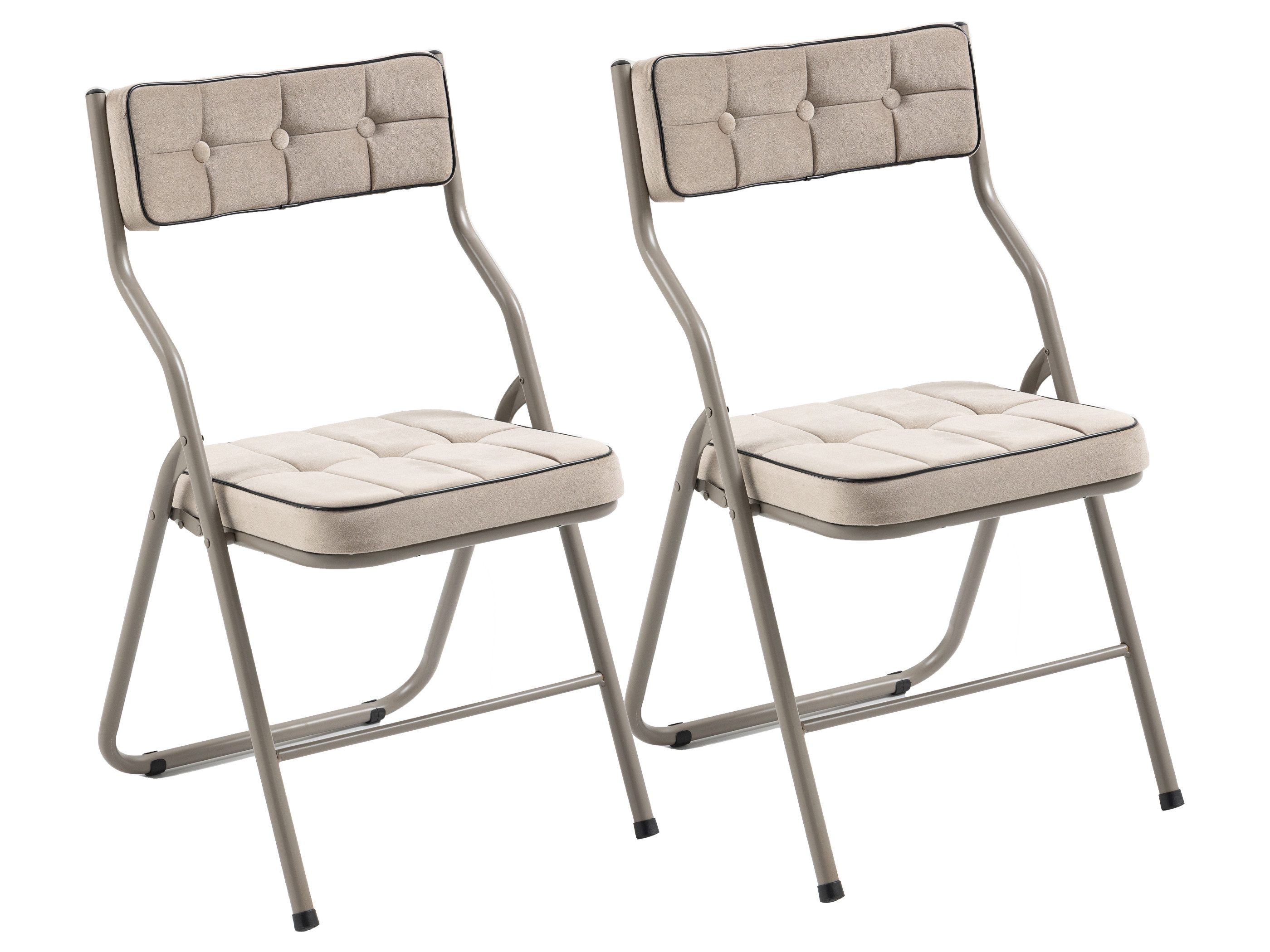 SeedWave Esszimmerstuhl 2er Set Klappstühle aus Metall, mit Gepolsterte Rückenlehne, Sitz, Die Neigung der Rückenlehne von 110°, mit Anti-Rutsch-Pads