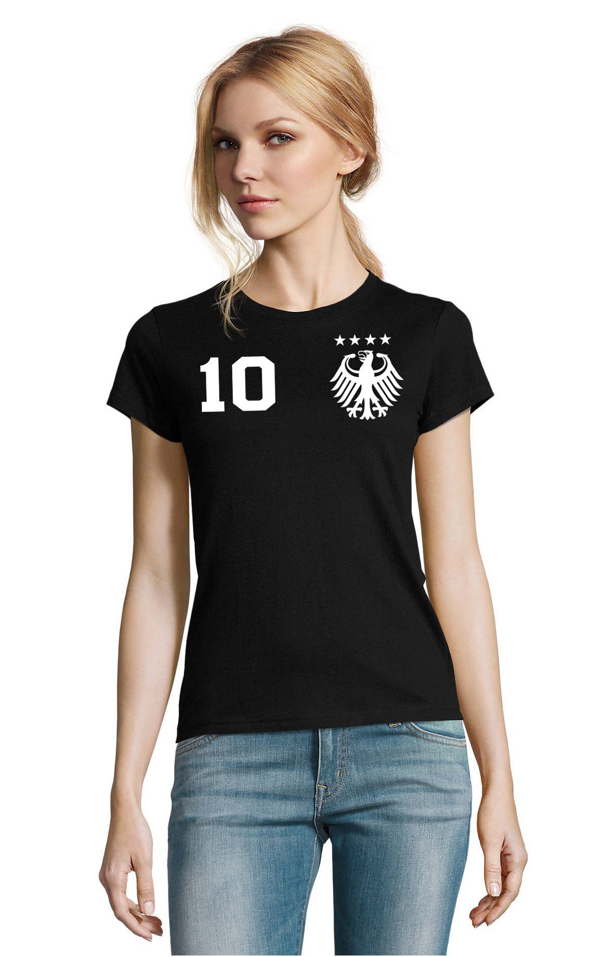 Blondie & Brownie T-Shirt Damen Deutschland Germany Sport Trikot Fußball Weltmeister WM EM