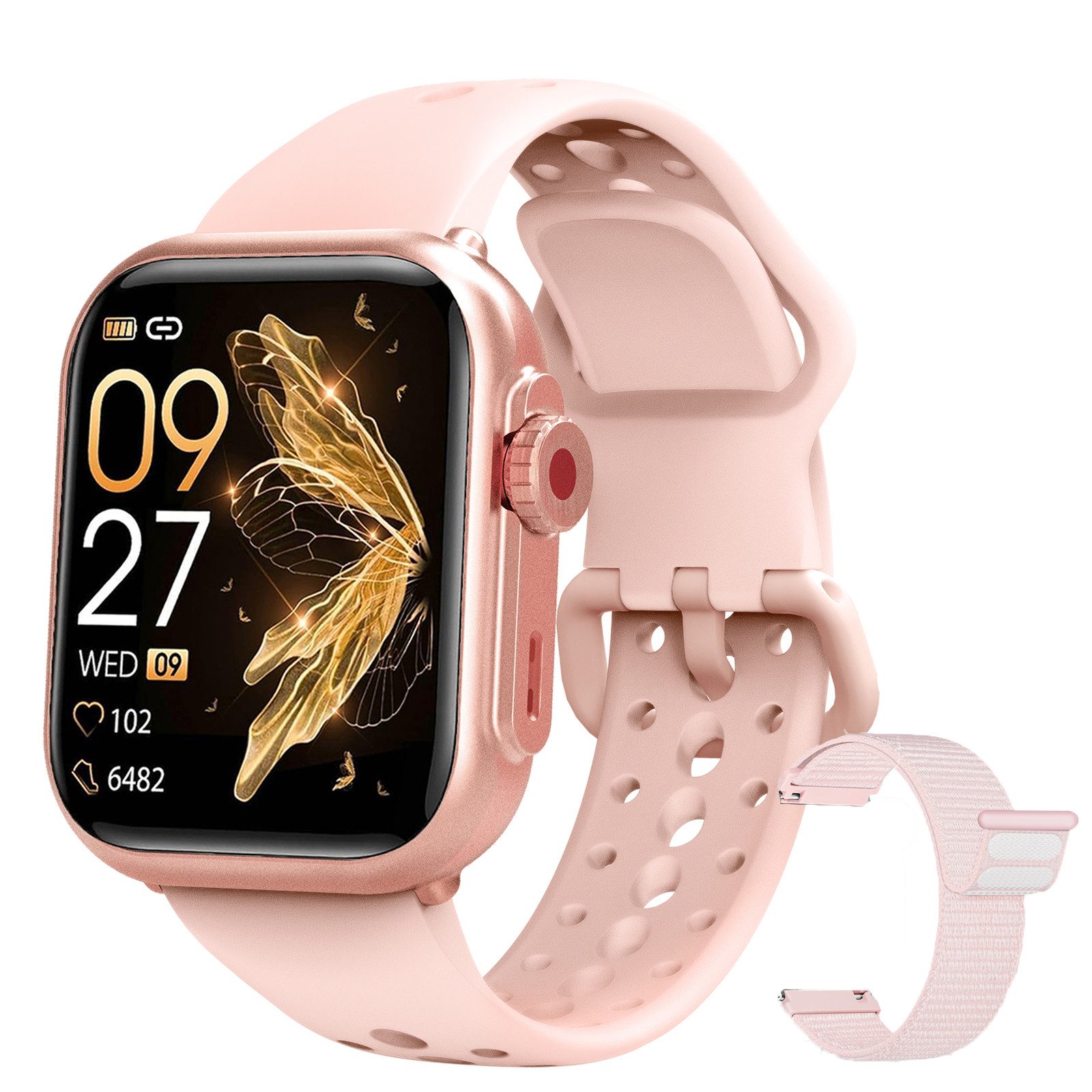 Fanttik Smartwatch Damen Herren mit 1000mAh Akku, Smartwatch (4.65 cm/1,83 Zoll) Fitness Tracker Uhr für Damen Herren 30 Tage Ultralange Standby, 24H Telefonfunktion/Herzfrequenz/SpO2/Schlaf,100+Sportmodi Android iOS