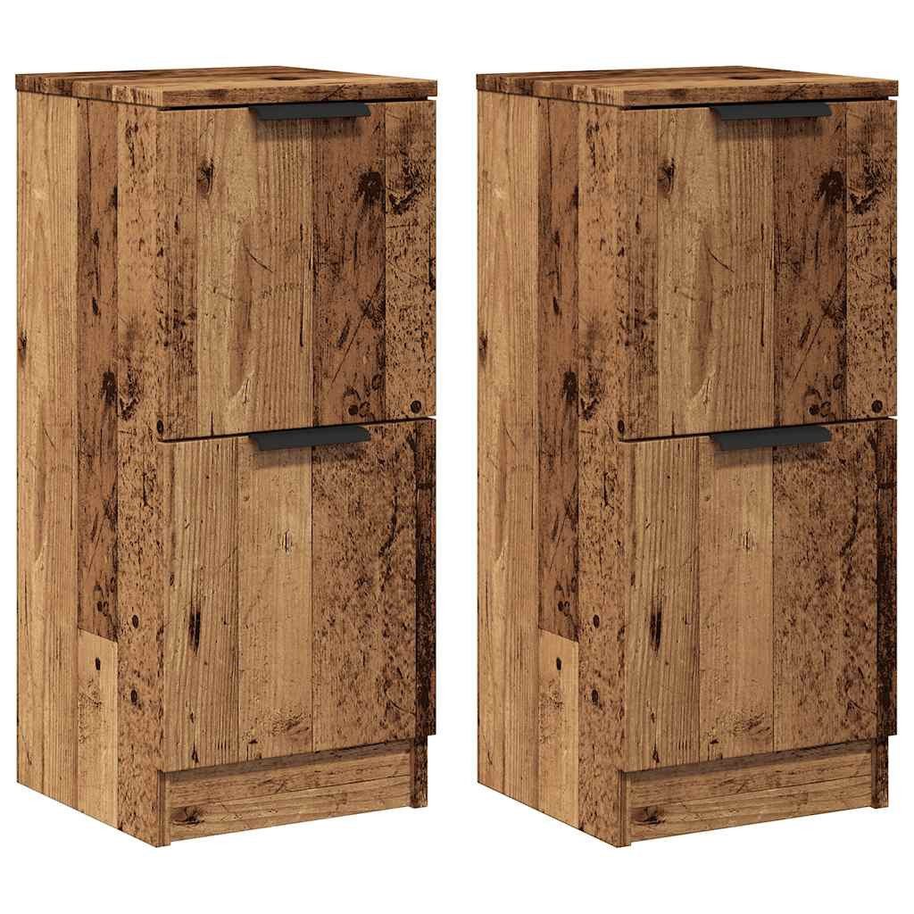 vidaXL Sideboard Sideboards 2 Stk. Altholz-Optik 30x30x70 cm Holzwerkstoff (2 St)