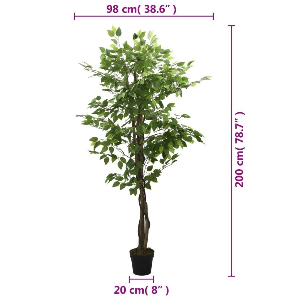 Kunstbaum Ficusbaum Künstlich 1260 Blätter 200 cm Grün, vidaXL, Höhe 200 cm – Bild 5 von 5