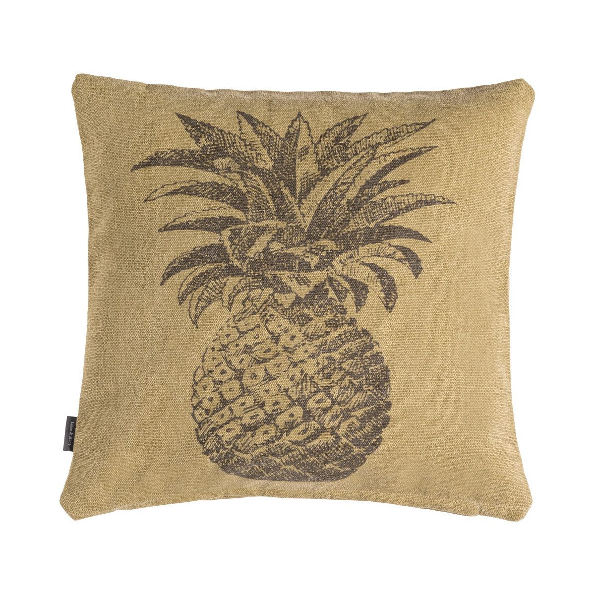 Linen & More Dekokissen Kissen Deko Ananasfrucht Mediterran Baumwolle 45 cm, Ananas Motiv