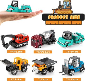 Fivejoy Spielzeug-Auto Mini Lastwagen Autos für Jungs Bunt Baufahrzeuge Spielzeug Geschenkset, (6-tlg)