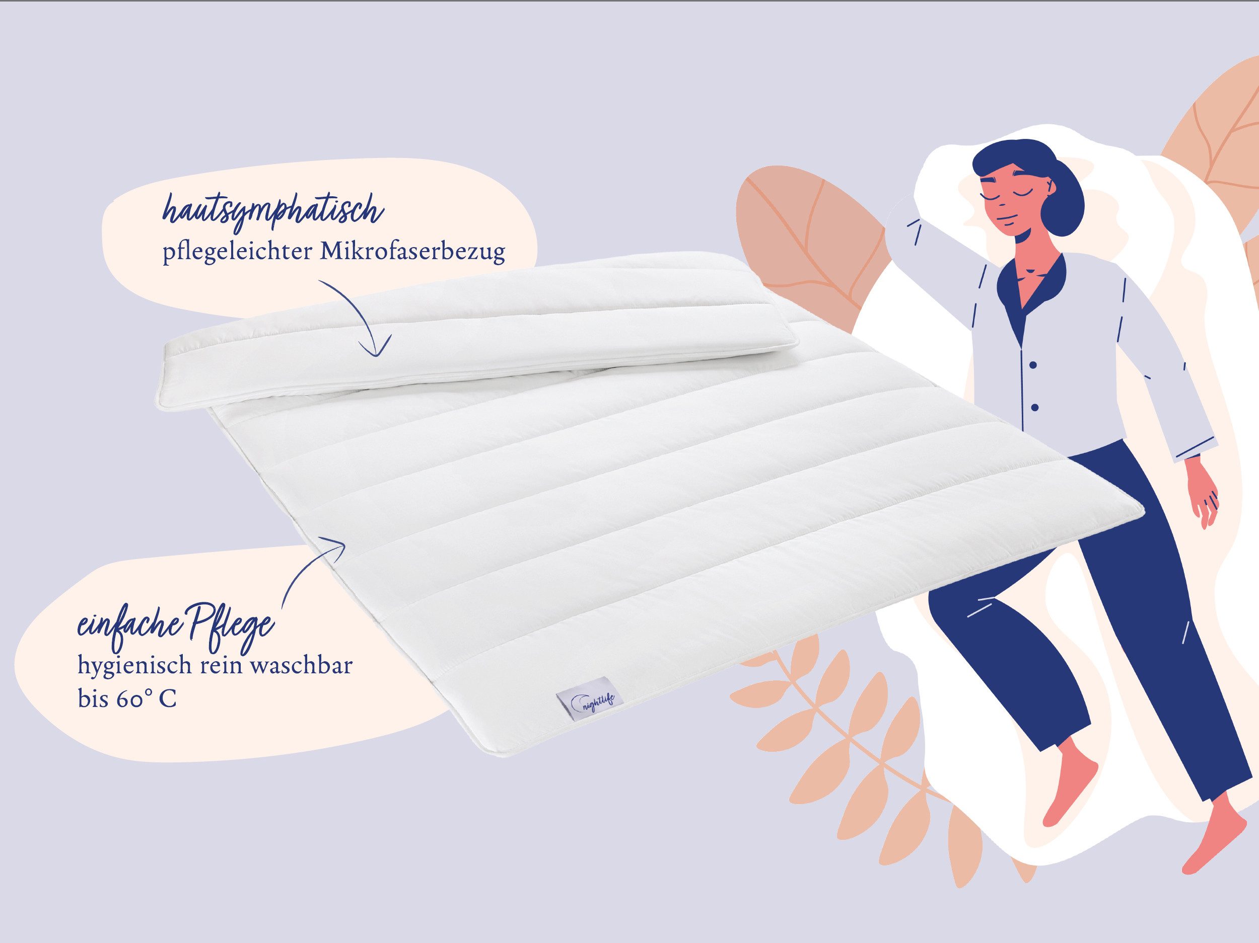 Nightlife Microfaserbettdecke Energiespar-Kuschel-Comfort, Füllung: 100% Po günstig online kaufen