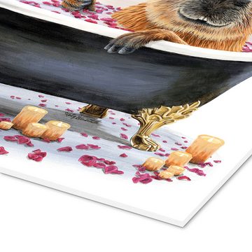 Posterlounge Forex-Bild Holly Simental, Happy Capybara Bath, Küche Illustration