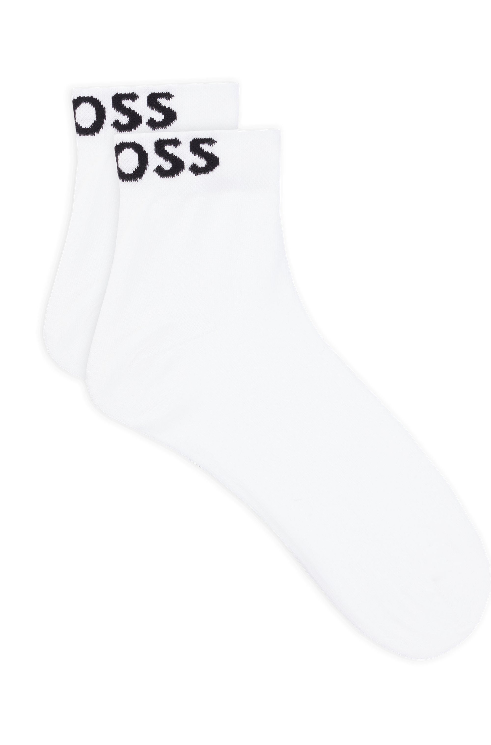 BOSS Freizeitsocken 2P SH Logo CC W (Packung, 2-Paar, 2er) mit eingestricktem BOSS Logoschriftzug