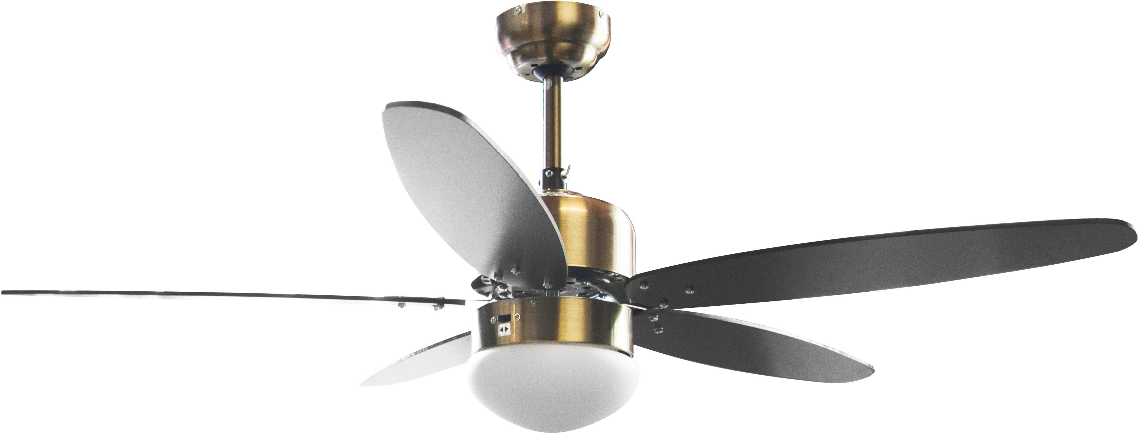 Sonnenkönig Deckenventilator Catania, Leistung 70W, laufruhig, Fernbedienung, Lampe, 3 Ventilationsstufen, 5 Blätter