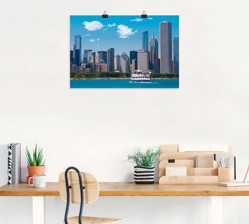 Artland Poster Chicago Skyline, Amerika (1 St), als Alubild, Leinwandbild, Wandaufkleber oder Poster in versch. Größen