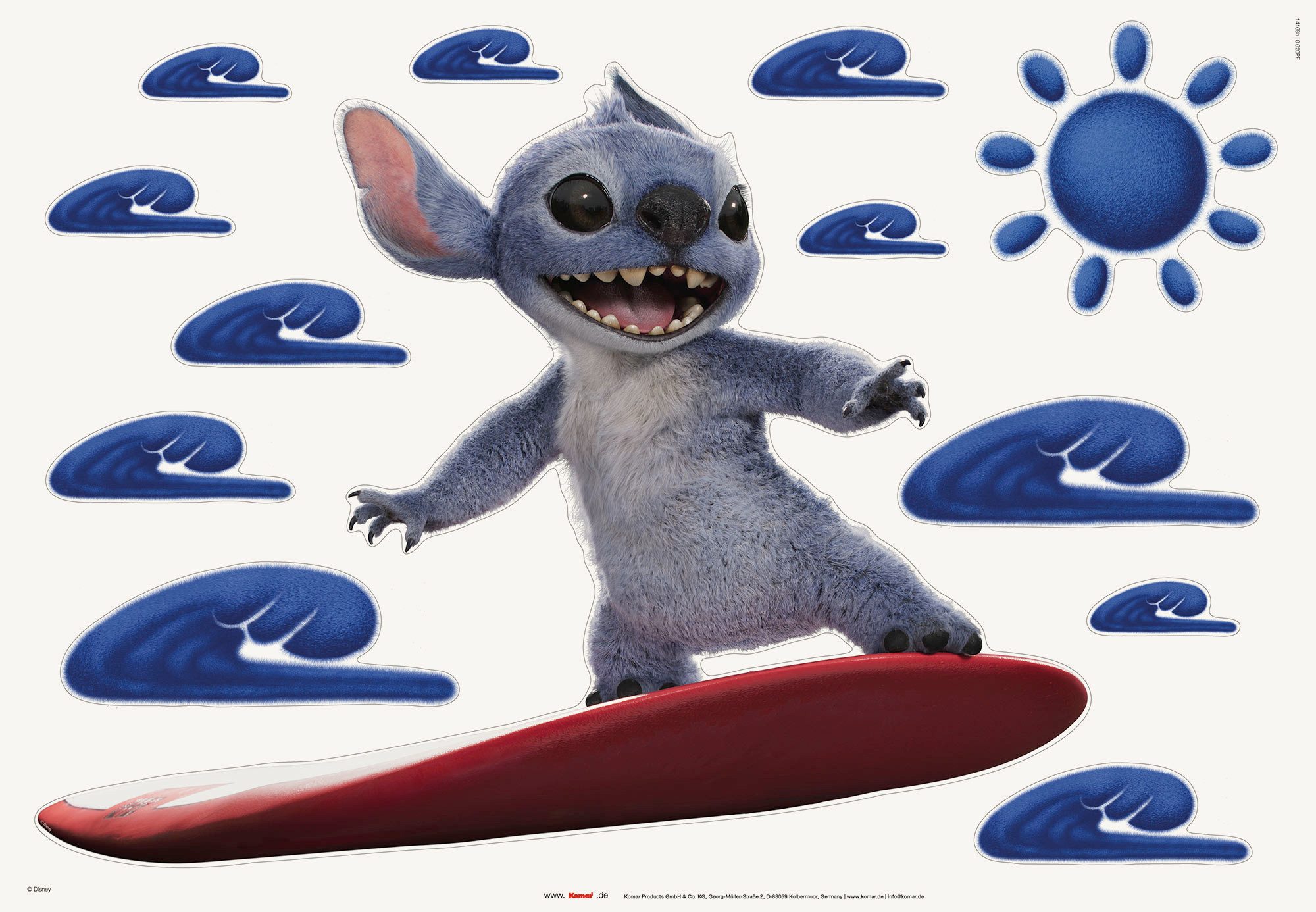 Komar Wandtattoo Disney Stitch Live Action (Set, 1 St., Disney Wandtattoo), Künstler: Disney, Stitch, 70 x 50 cm (Breite x Höhe)