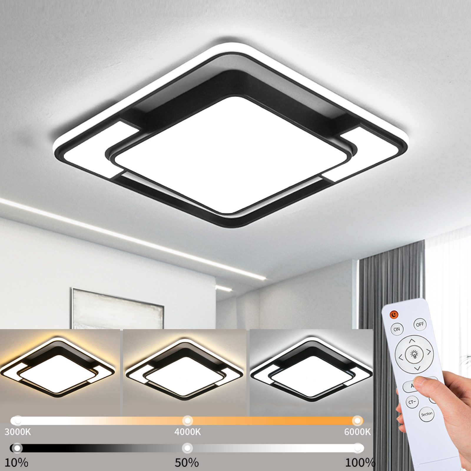 style home LED Deckenleuchte Deckenlampe, dimmbar mit Fernbedienung, 90W, Q günstig online kaufen