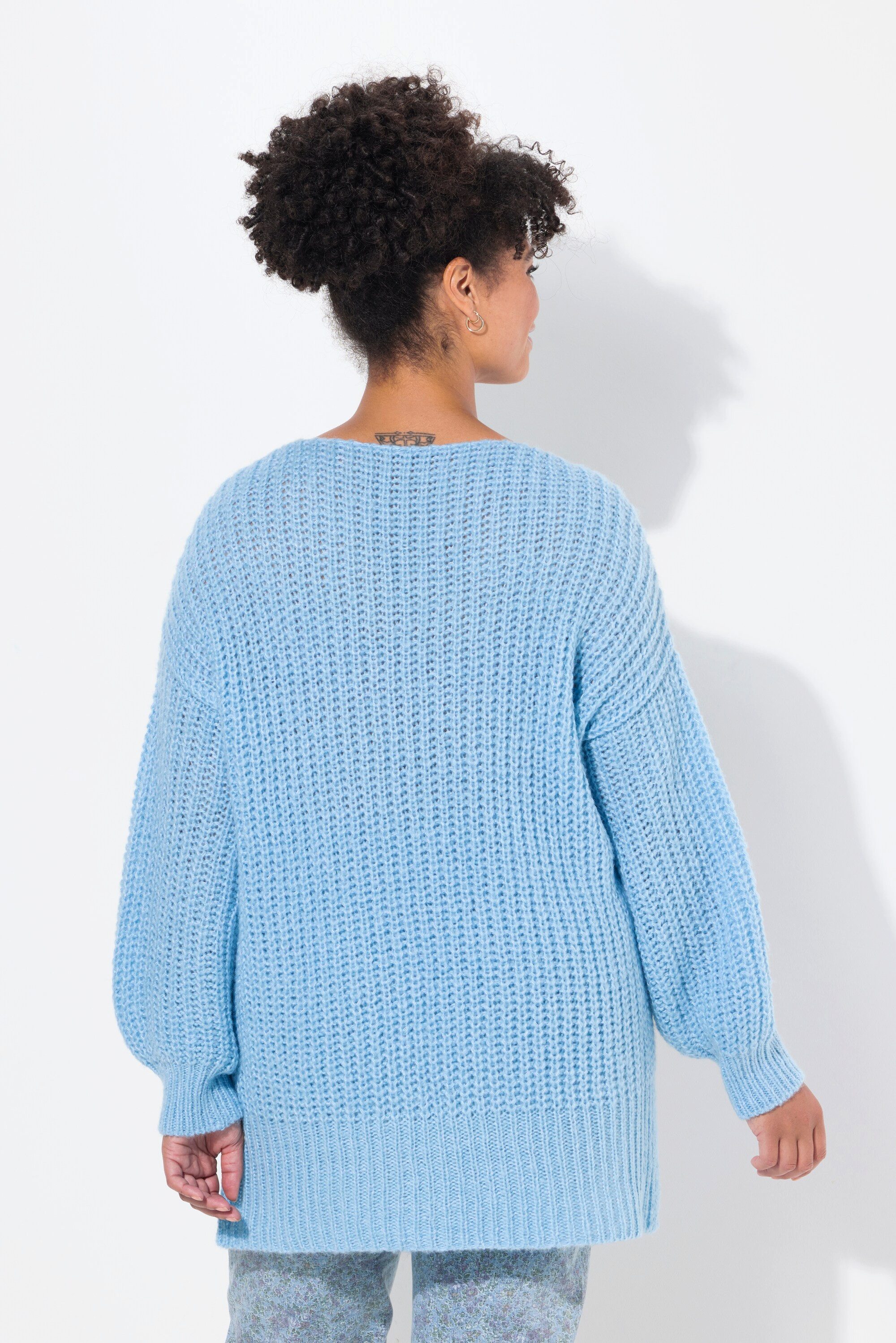 Janet & Joyce Strickpullover Pullover oversized V-Ausschnitt
