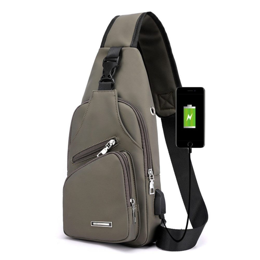 Blusmart Umhängetasche Universelle wasserdichte Umhängetasche für Damen und Herren (Messenger-Tasche, 1-tlg., Mit USB-Ladeanschluss und Kopfhöreranschluss), Geeignet für Reisen, Fitnessstudio, Wandern, Büro, Radfahren usw.