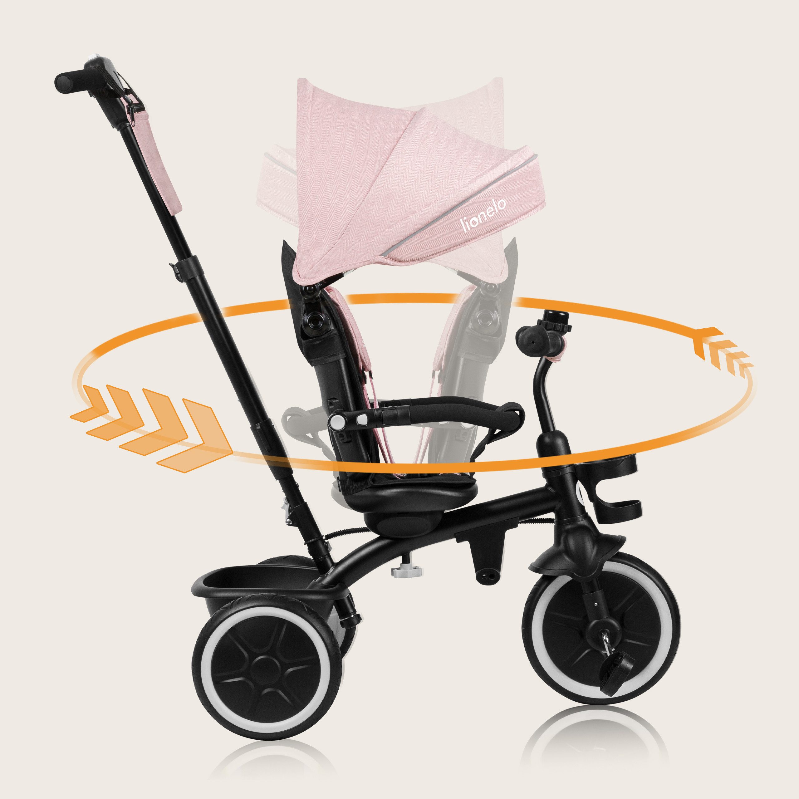 lionelo Dreirad-Kinderwagen BERRY, undurchdringliche Räder/ideal zum Erlernen des Fahrens/ab 9 Monaten