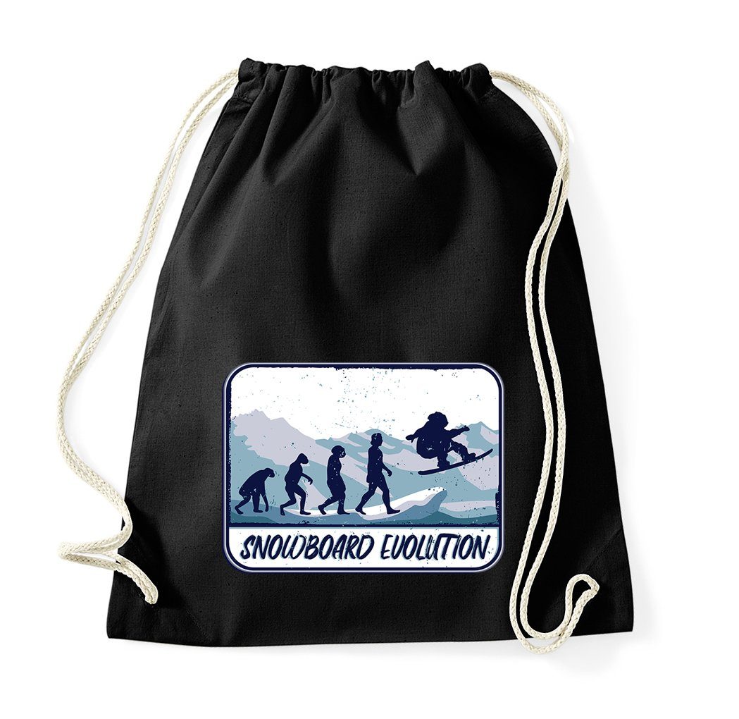 Youth Designz Turnbeutel Snowboard Evolution Baumwoll Tasche, mit trendigem Motiv