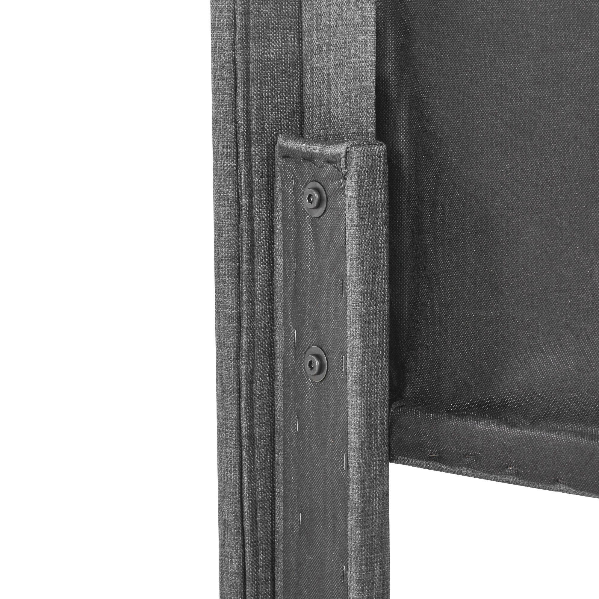 Polsterbett, Holzbett 140x200cm, Lattenrost aus Holz, Gepolstertes Kopfteil, Leinen