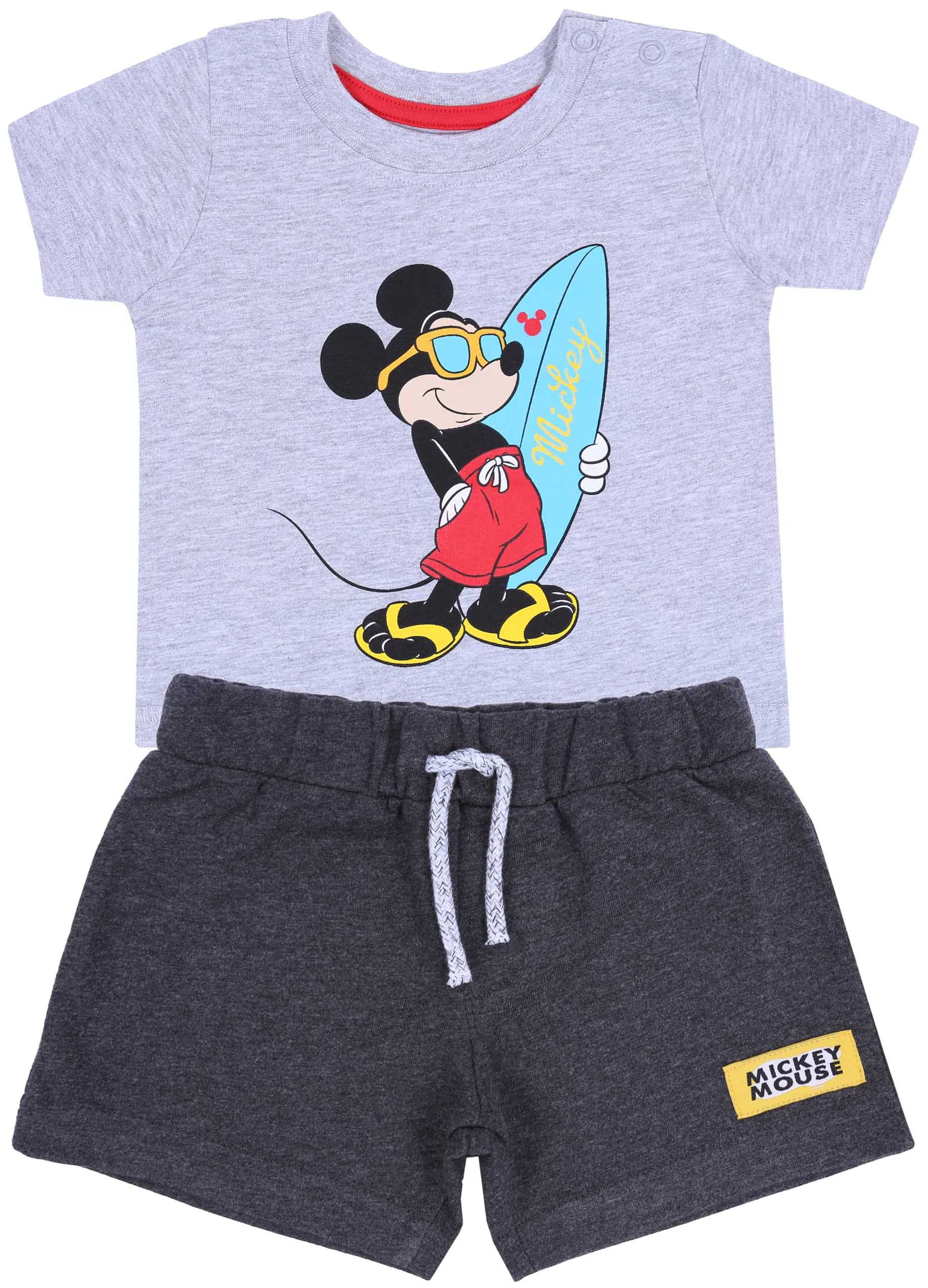 T-Shirt & Shorts Graue Shorts + Mickey Mouse DISNEY T-Shirt 6-9 Monate
