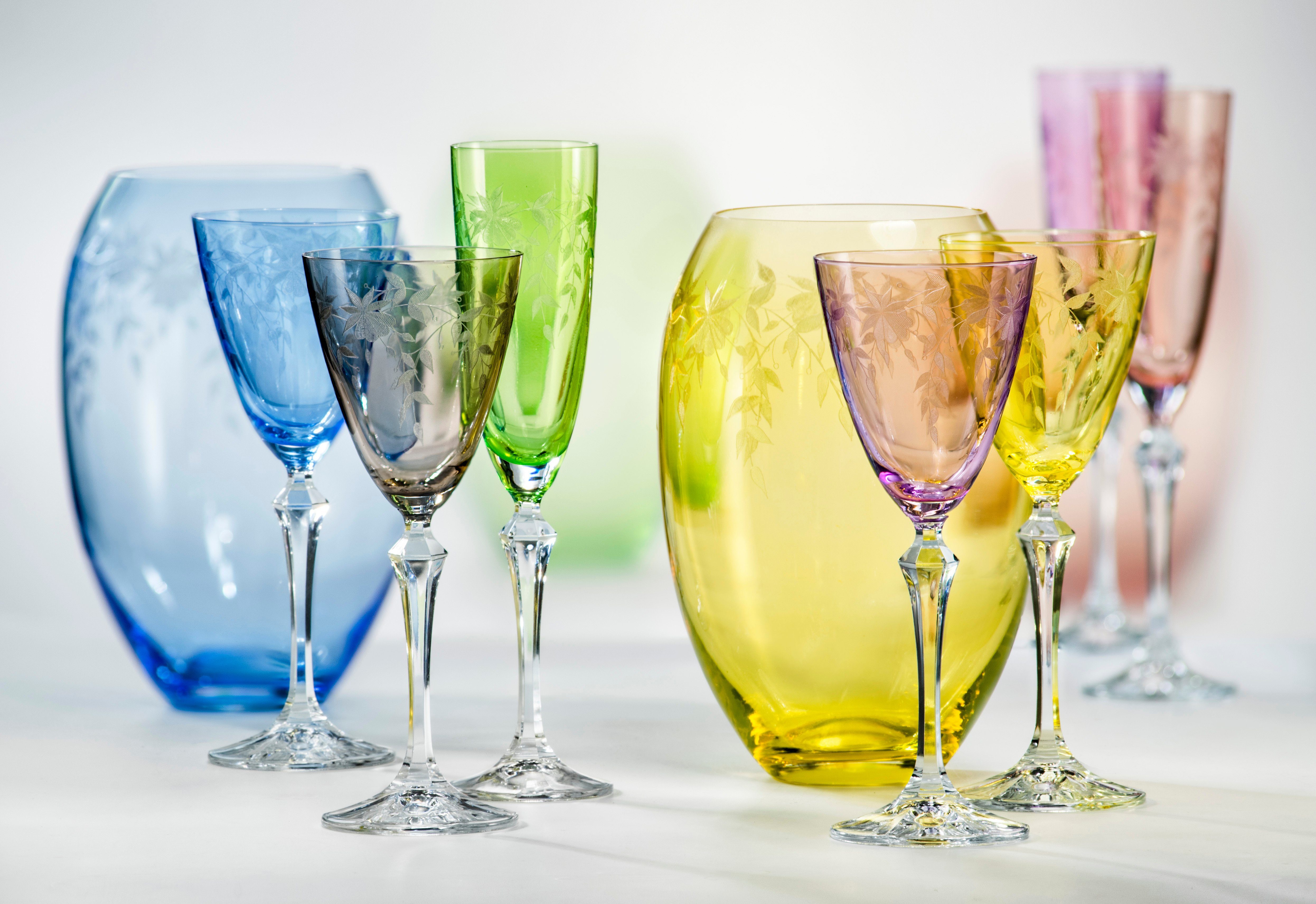 Weinglas Weingläser Weinglas Kristallgläser Floral 250 ml 6er Set
