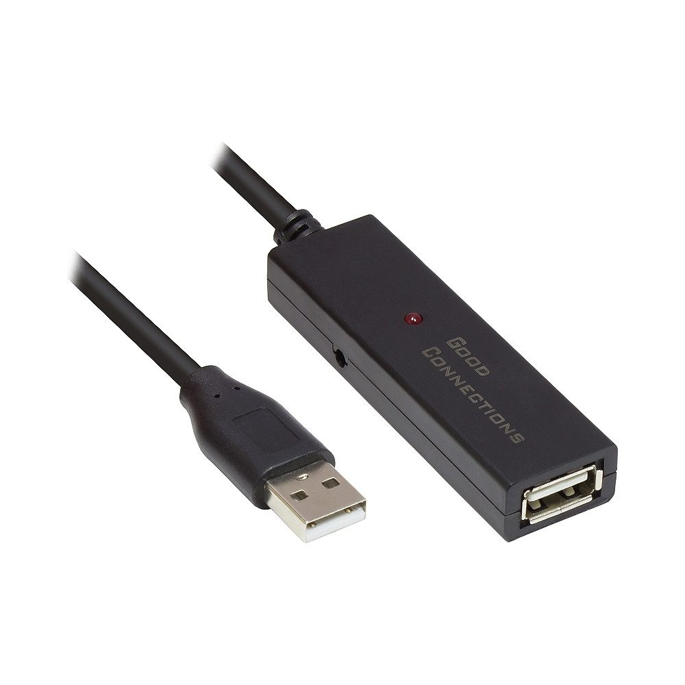 GOOD CONNECTIONS USB 2.0 Verlängerungskabel 20m schwarz von Good Connections Computer-Adapter St. A zu Bu. A zu Aktives USB 2.0 Verlängerungskabel, Aktives USB 2.0 Verlängerungskabel